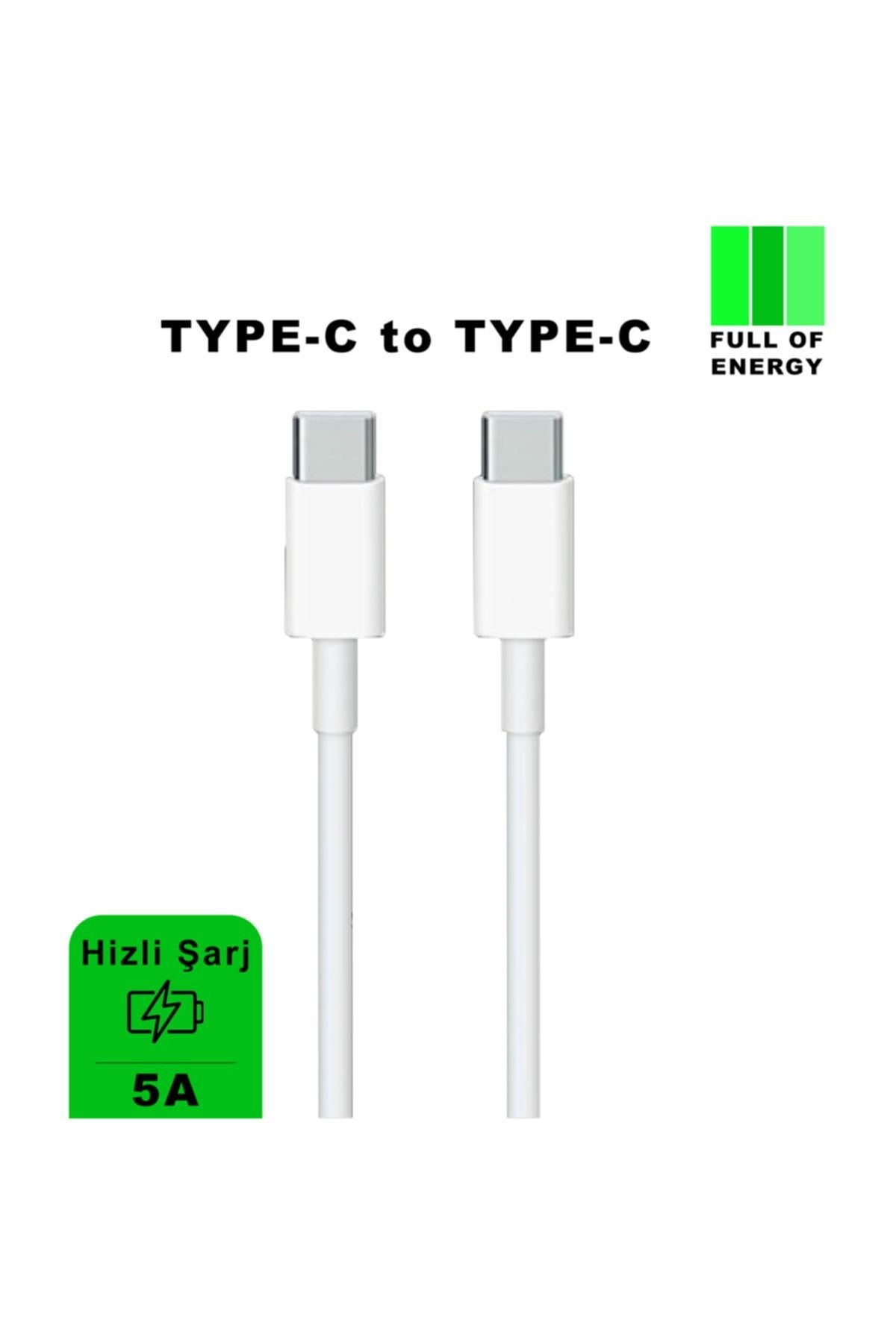 Type-c To Type-c 5a Hızlı Data Ve Şarj Kablosu 120cm (beyaz)