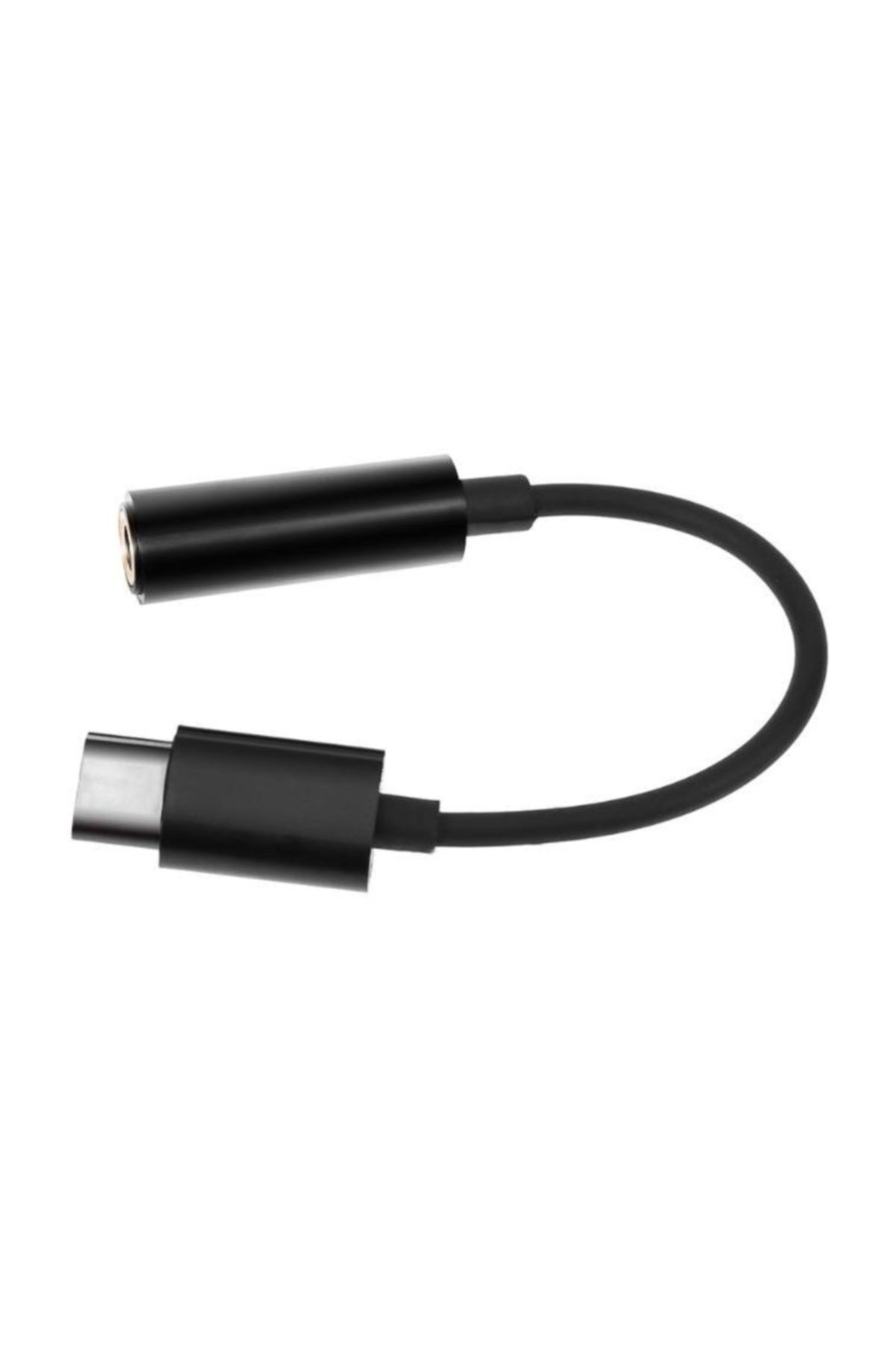 Type-c To Aux 3.5mm Kulaklık Çevirici Dönüştürücü Adaptör Siyah