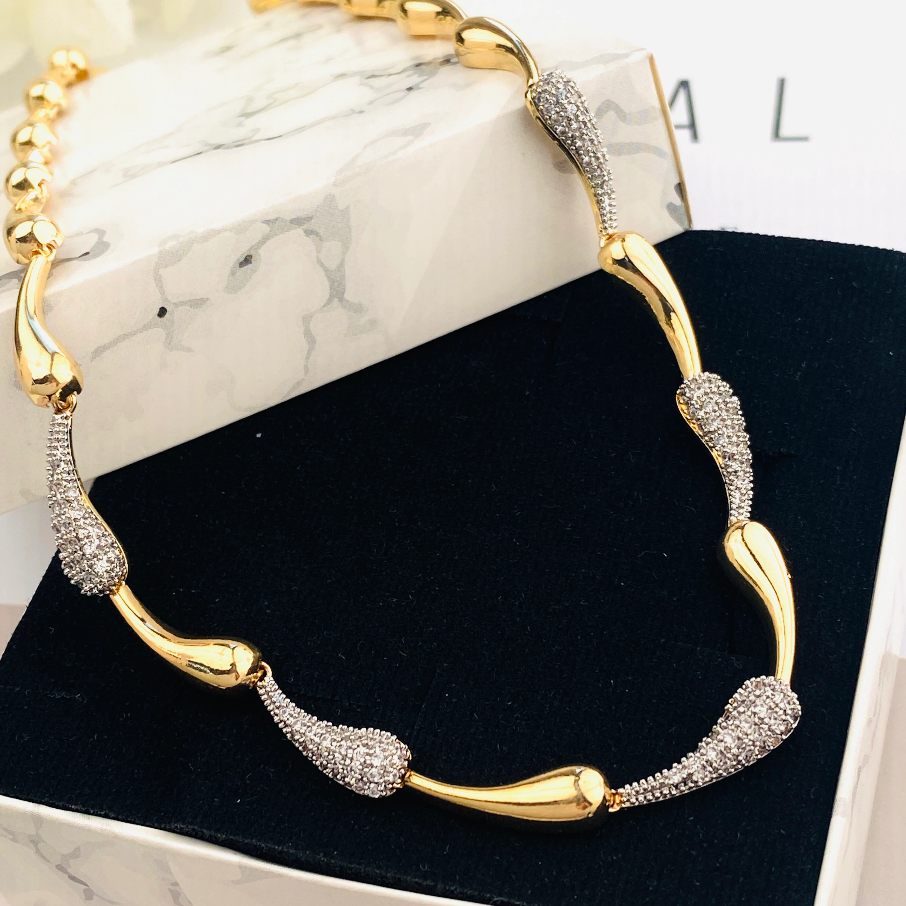 Damla Kolye Sıralı Damla Botte Kolye 40 cm Gold Gümüş