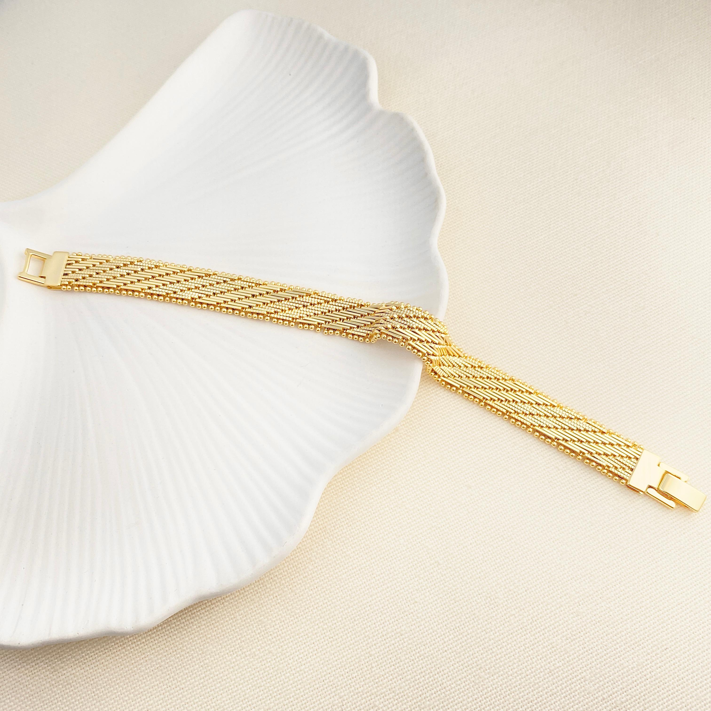 Hasır Bileklik Kalın Ezme Yassı Model Çelik Kararmaz Xuping Vip Seri Yüksek Kalite