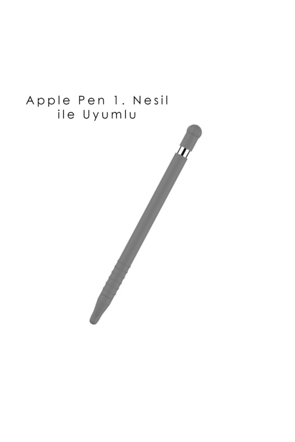 Apple Pencil 1. Nesil Uyumlu Silikon Koruma Kılıfı Gri