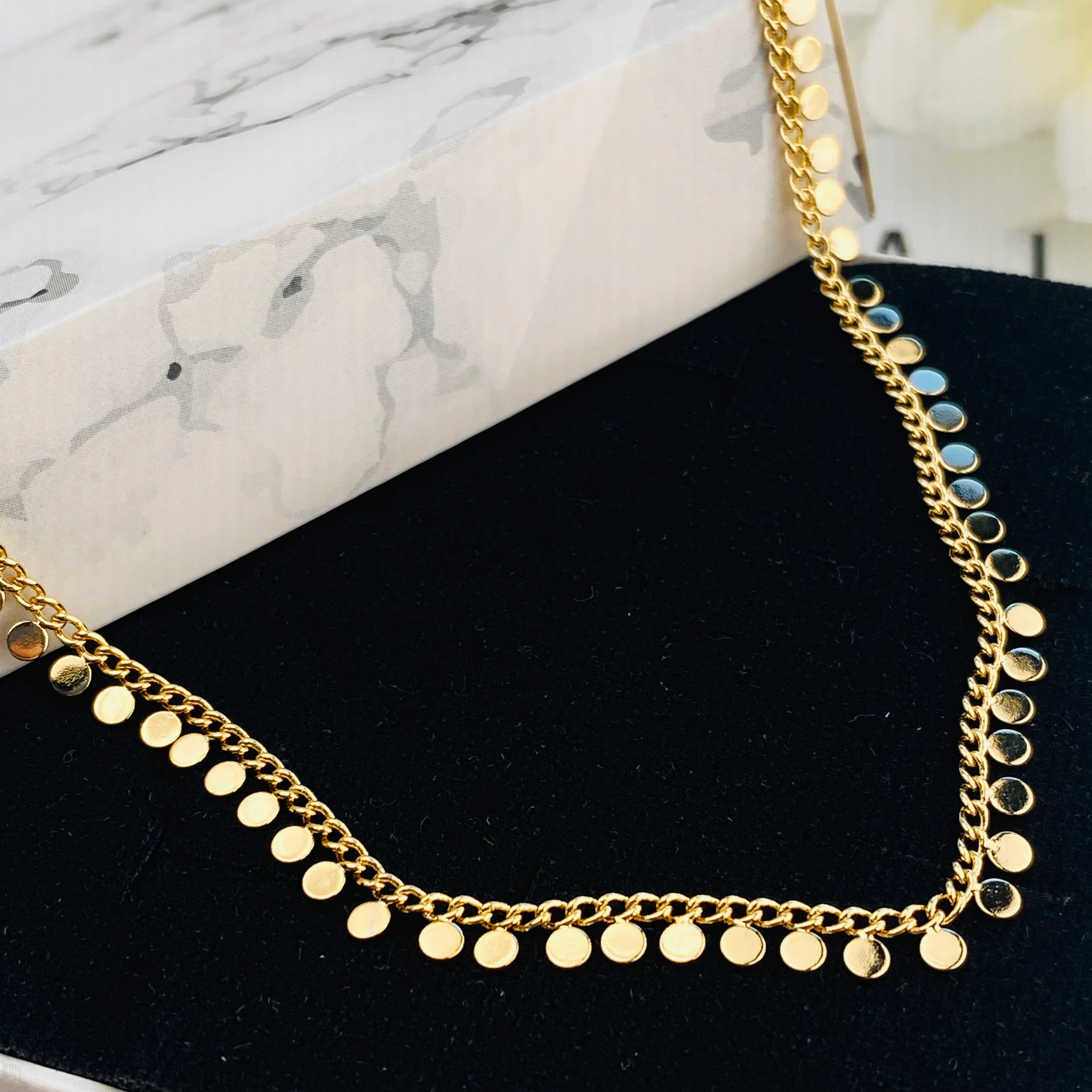 Pullu Kolye Kadın Shakira Kolye Kararmaz Xuping 45artı5cm 14 Ayar Gold