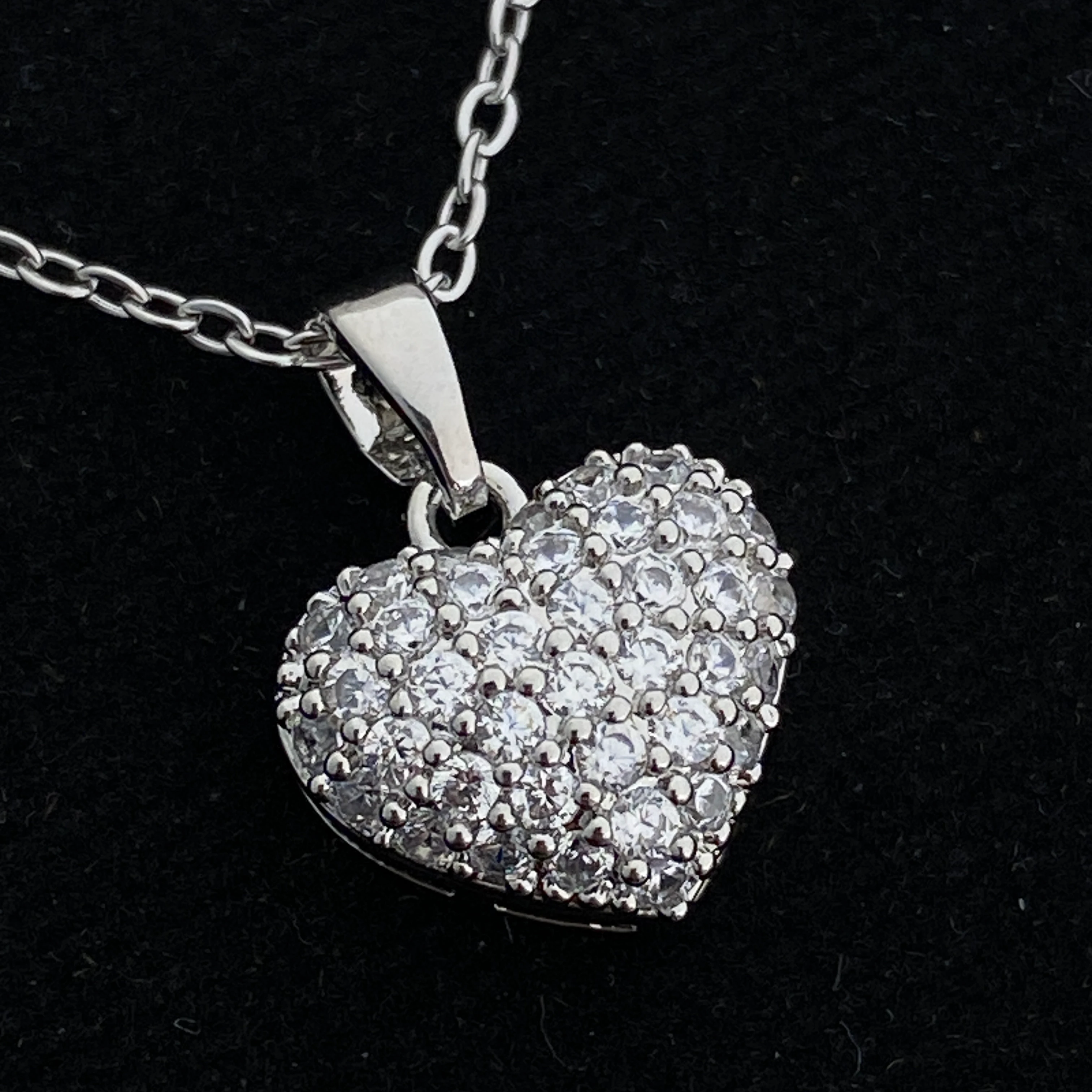 Kalp Kolye Full Zirkon Taşlı Kalp Kadın Kolye 45cm