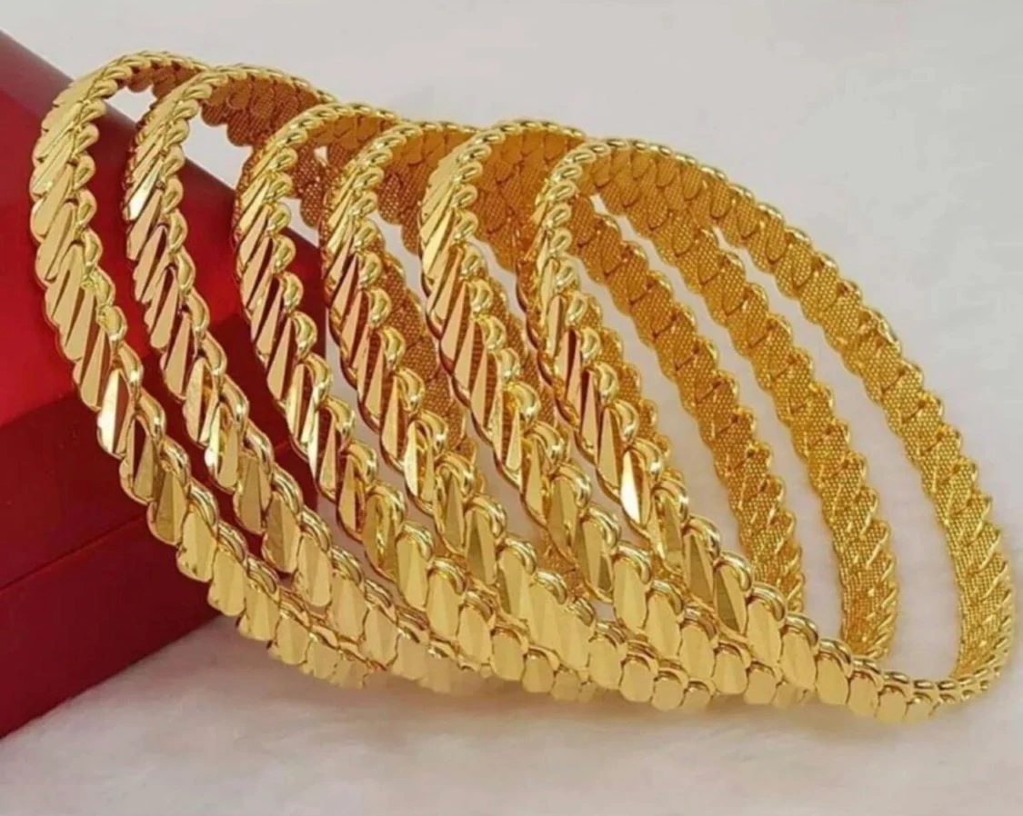 22 Ayar Altın Kaplama Burma Bilezik 3 Telli Adana Burması İmitasyon Bilezik (1 Adet)