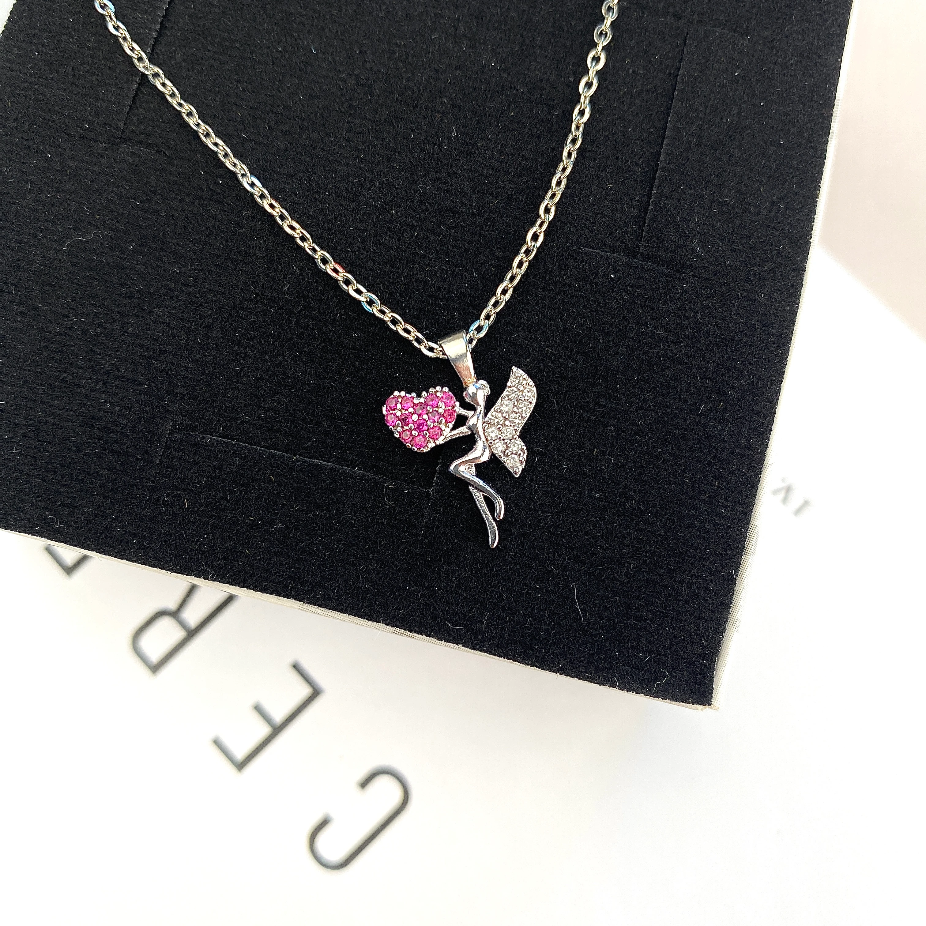 Peri Kadın Kolye Peri Kızı Zirkon Taşlı Silver Kolye 45cm