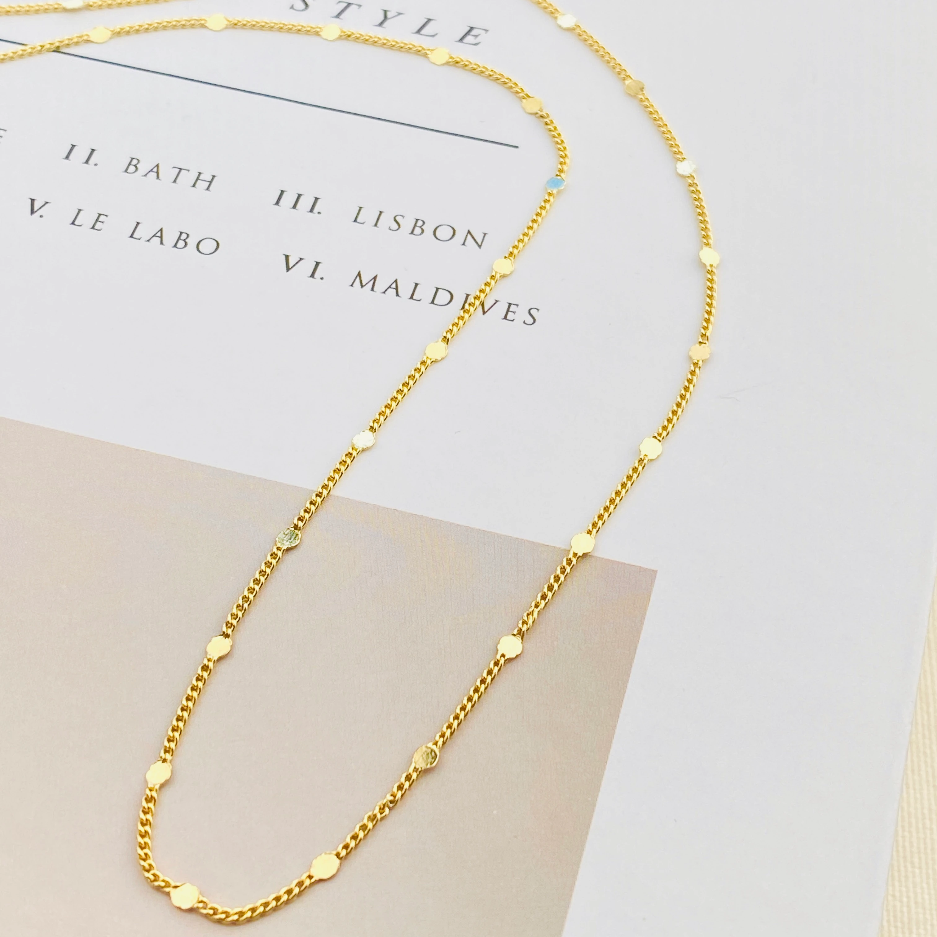 Pullu Kolye Ezme Kadın Kolye Kararmaz Xuping 45cm 14 Ayar Gold