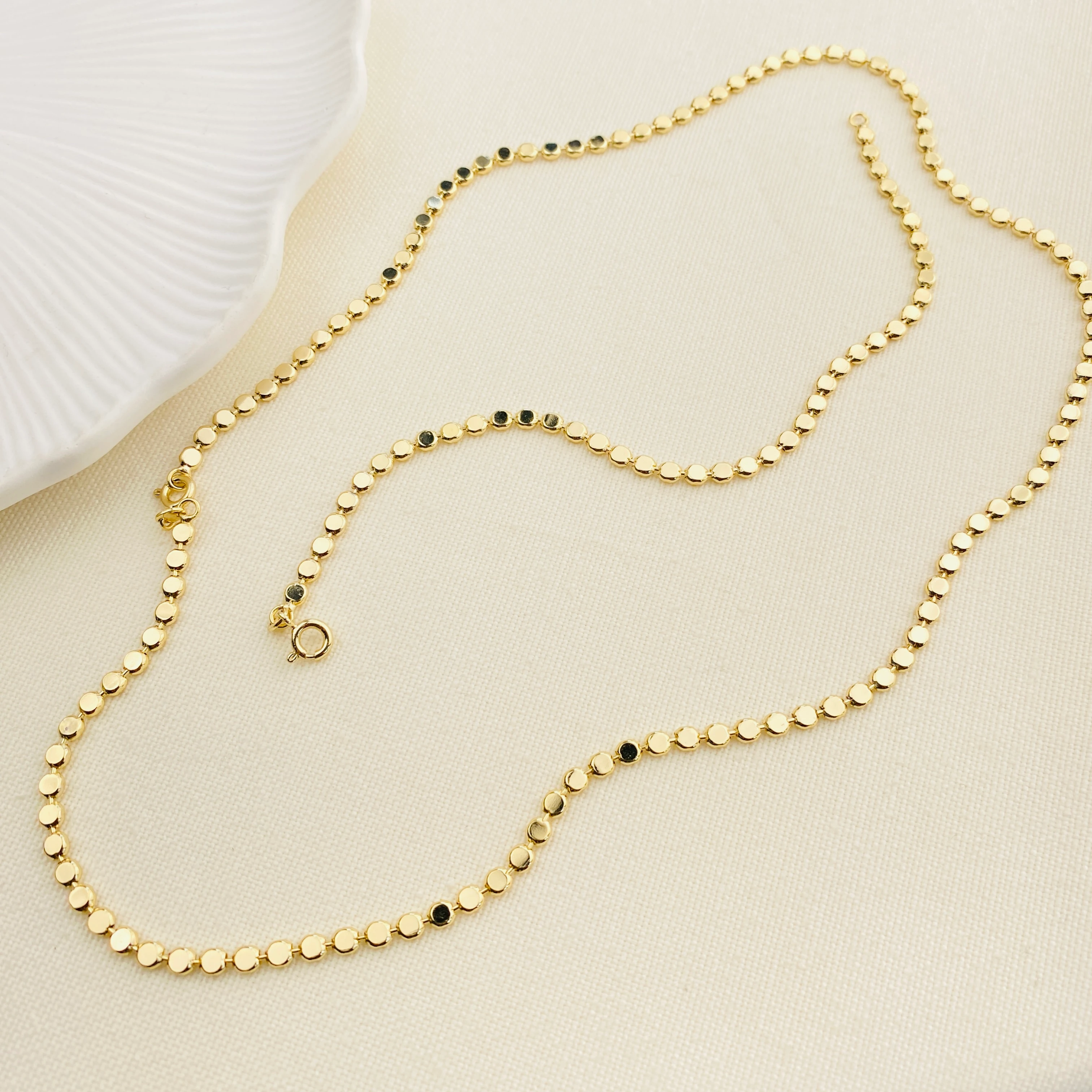 Dorika Bileklik Kolye Seti Ezme Topcuklu Kadın Bileklik Kolye Seti Kararmaz Xuping 14 Ayar