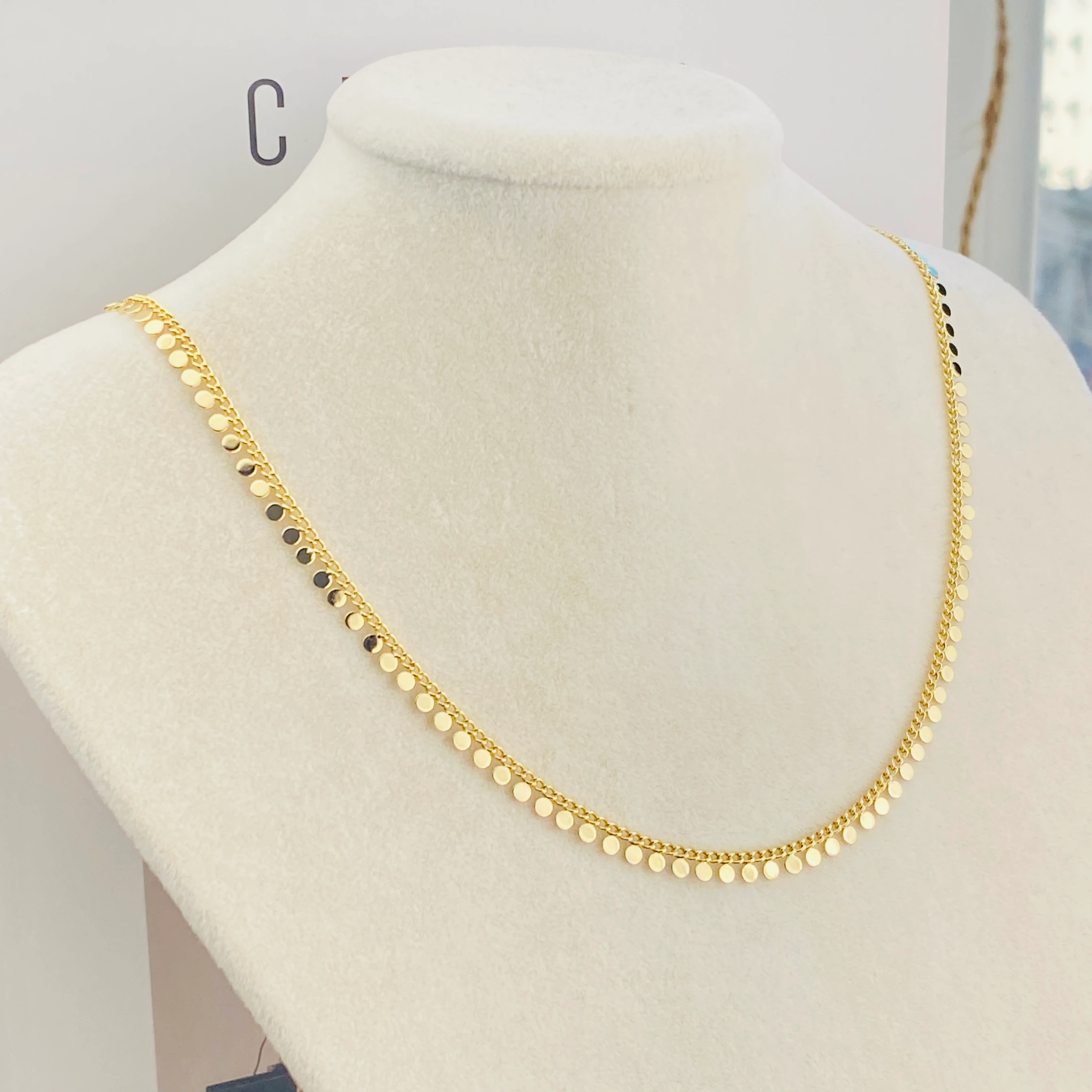 Pullu Kolye Kadın Shakira Kolye Kararmaz Xuping 45artı5cm 14 Ayar Gold