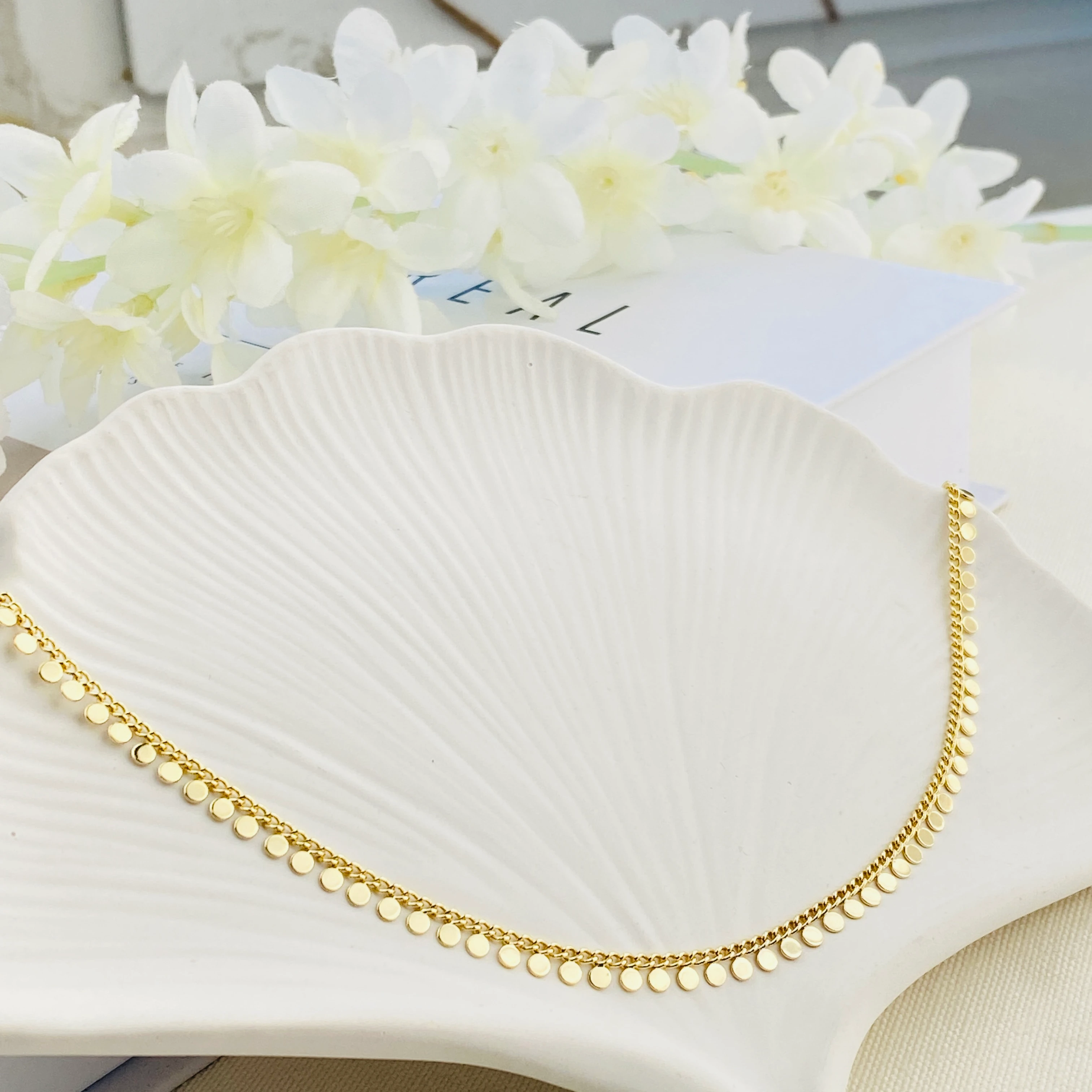 Pullu Kolye Kadın Shakira Kolye Kararmaz Xuping 45artı5cm 14 Ayar Gold