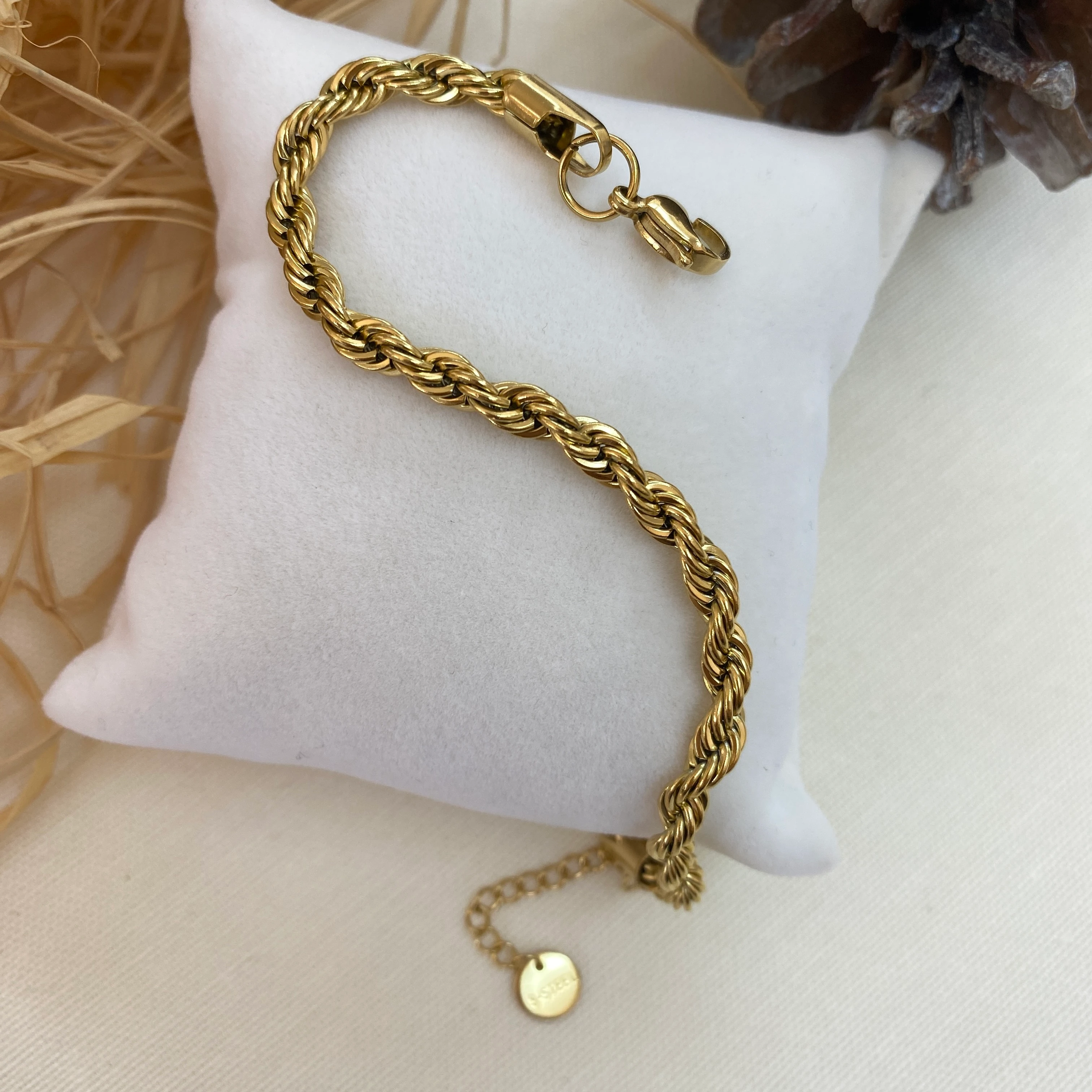 Burgu Bileklik Orta Kalın Zincir 316 L Paslanmaz Çelik