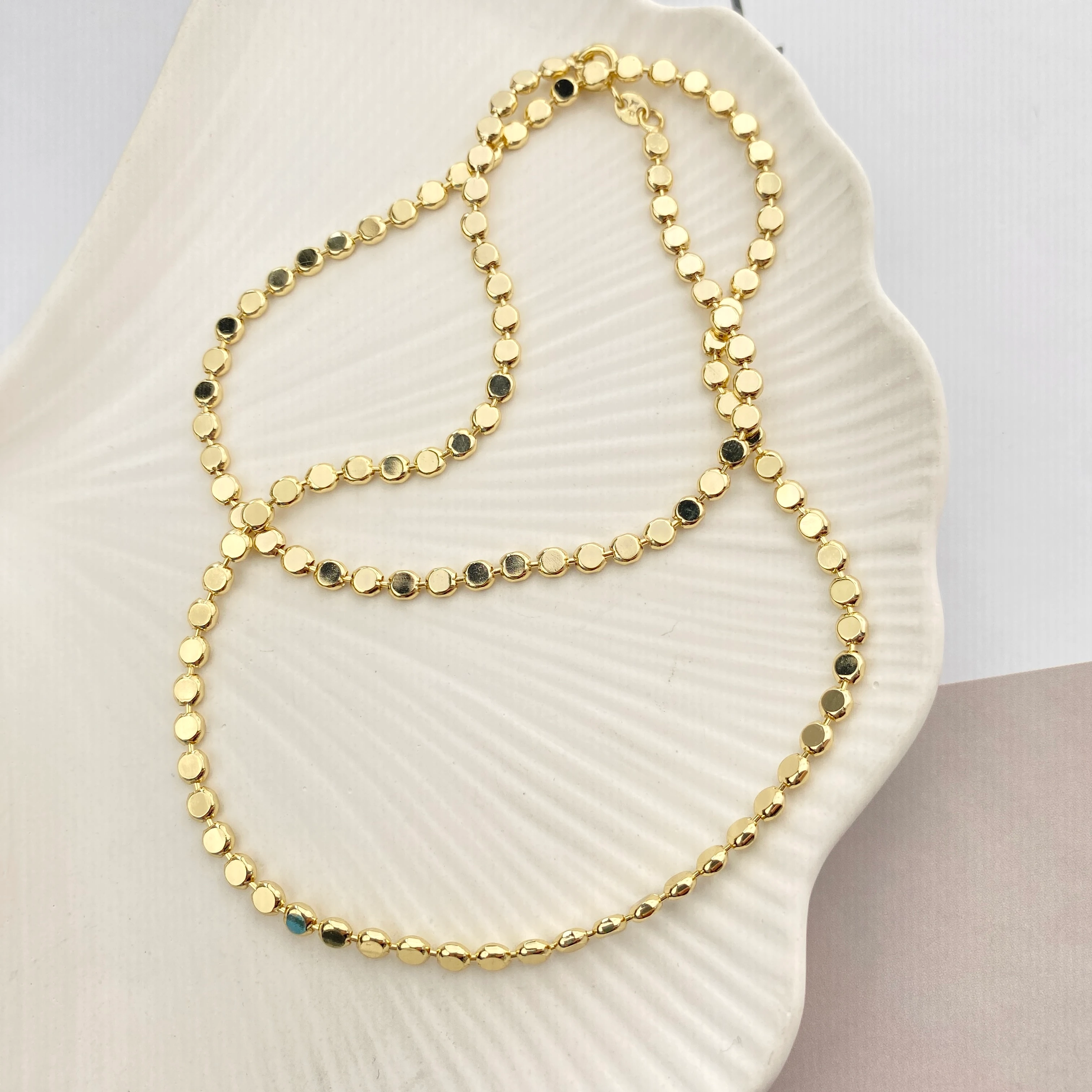 Dorika Kolye Ezme Topcuklu Kadın Kolye Kararmaz Xuping 50cm 14 Ayar