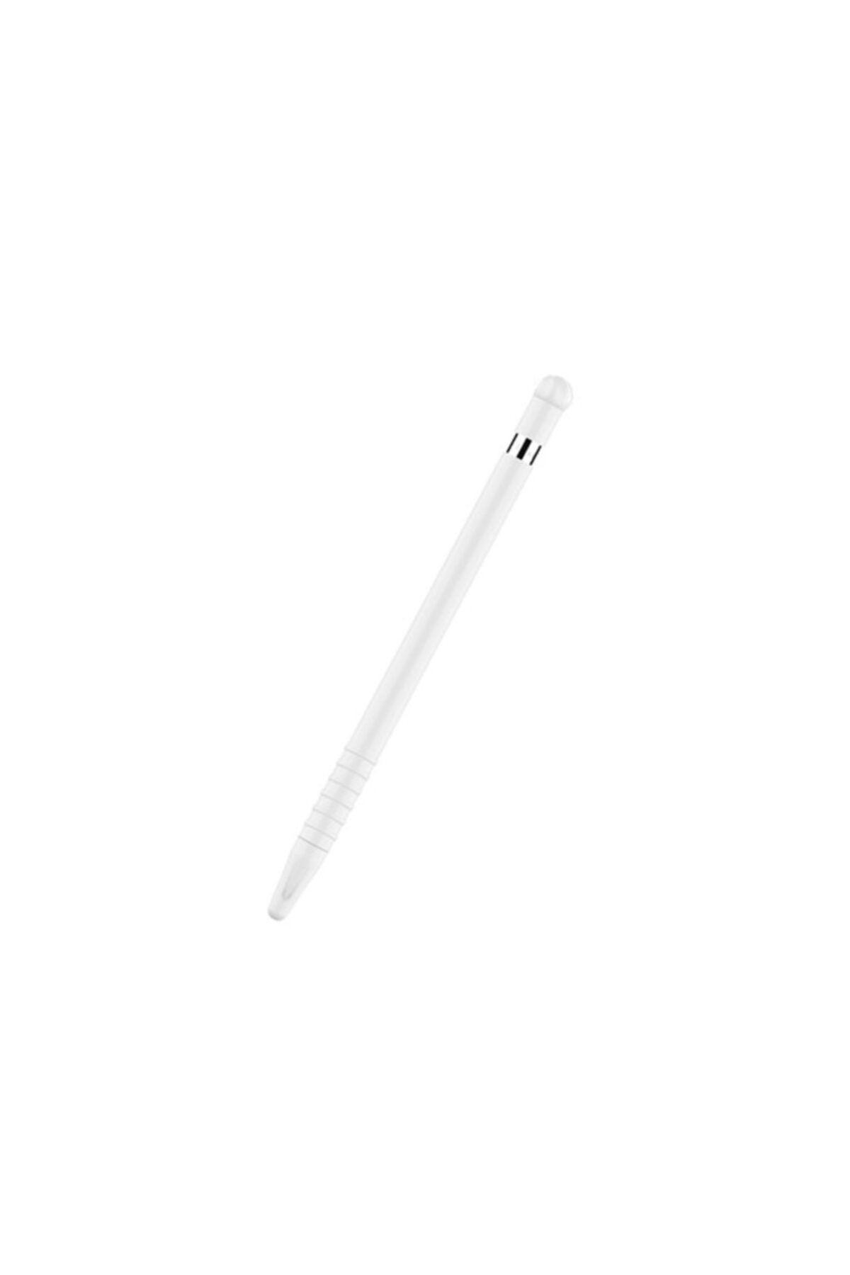 Apple Pencil 1. Nesil Uyumlu Silikon Koruma Kılıfı Beyaz