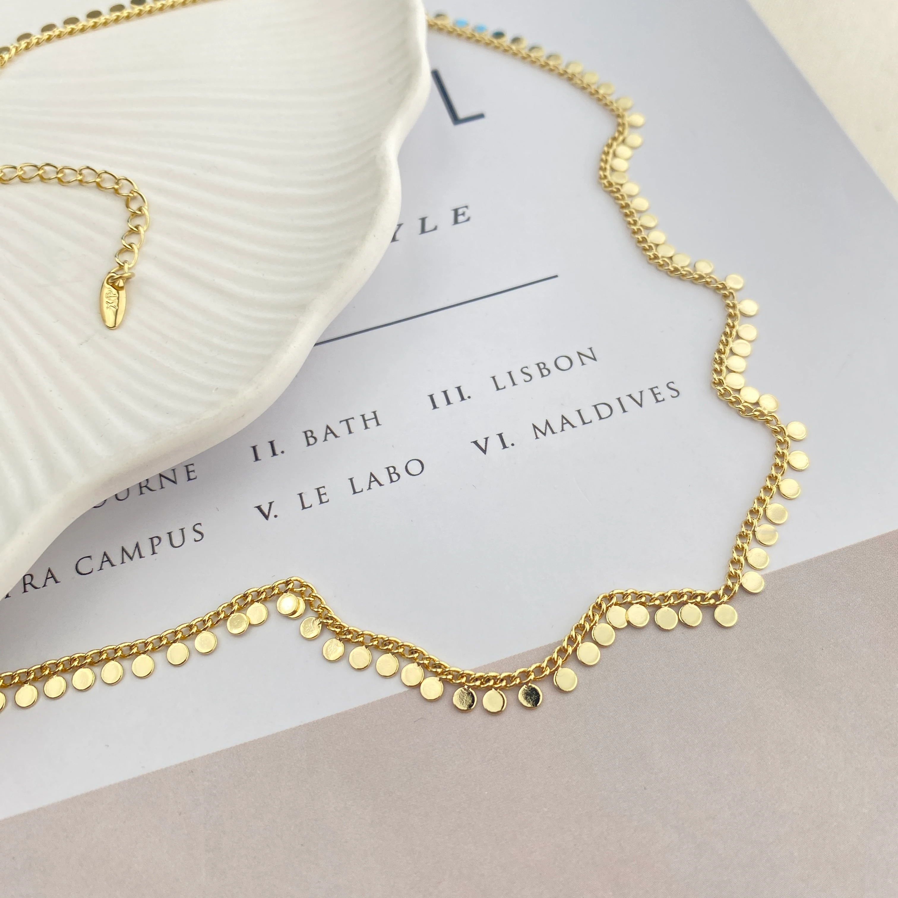 Pullu Kolye Kadın Shakira Kolye Kararmaz Xuping 45artı5cm 14 Ayar Gold