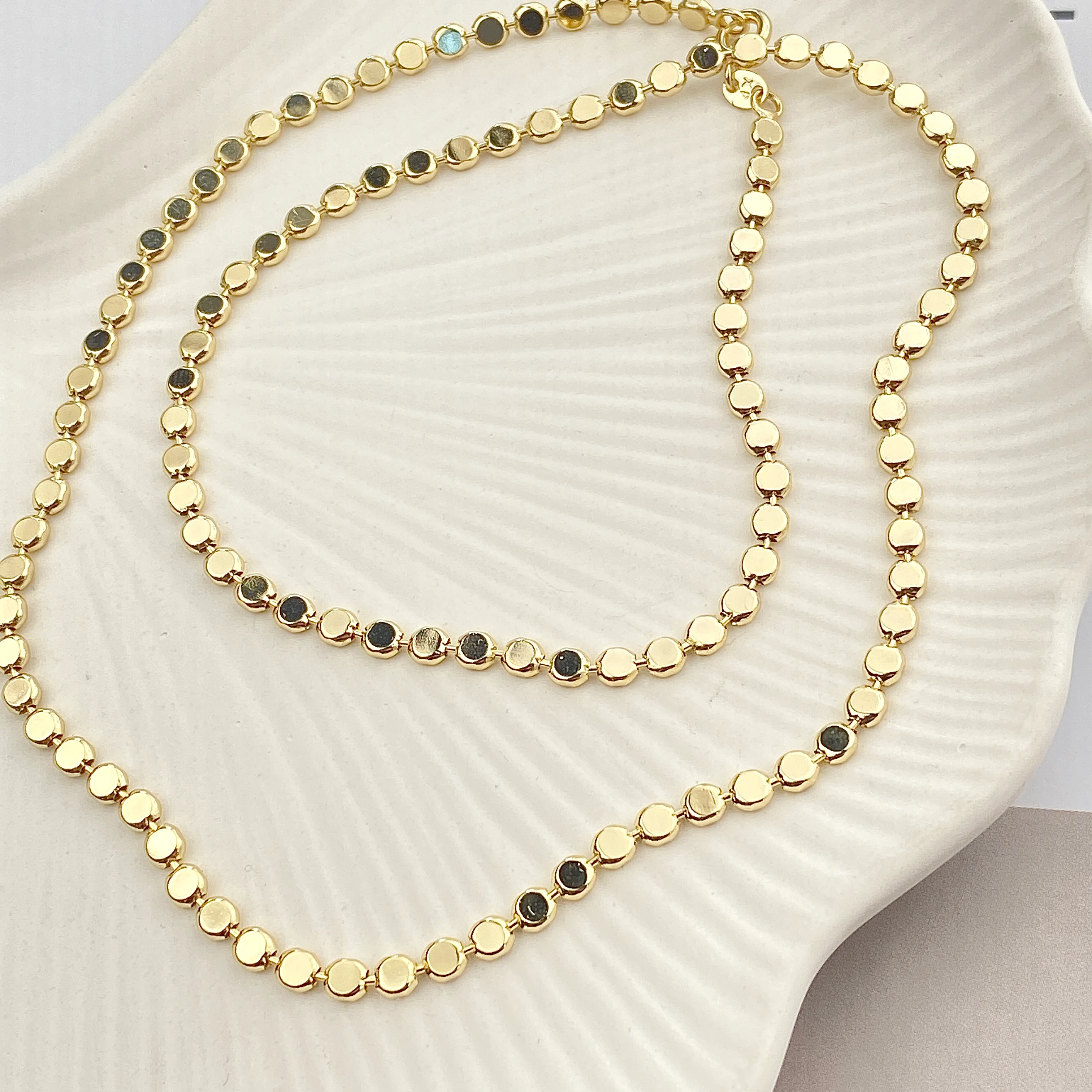 Dorika Kolye Ezme Topcuklu Kadın Kolye Kararmaz Xuping 50cm 14 Ayar