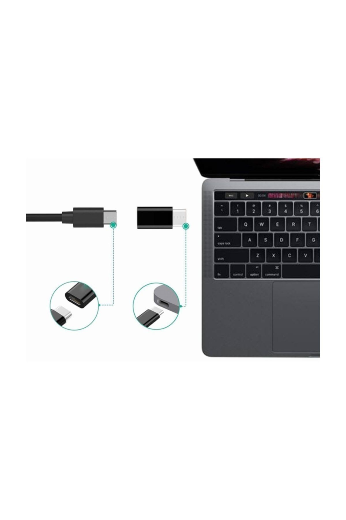 Micro Usb To Type-c 3.1 Dönüştürücü Çevirici Şarj Adaptörü Siyah