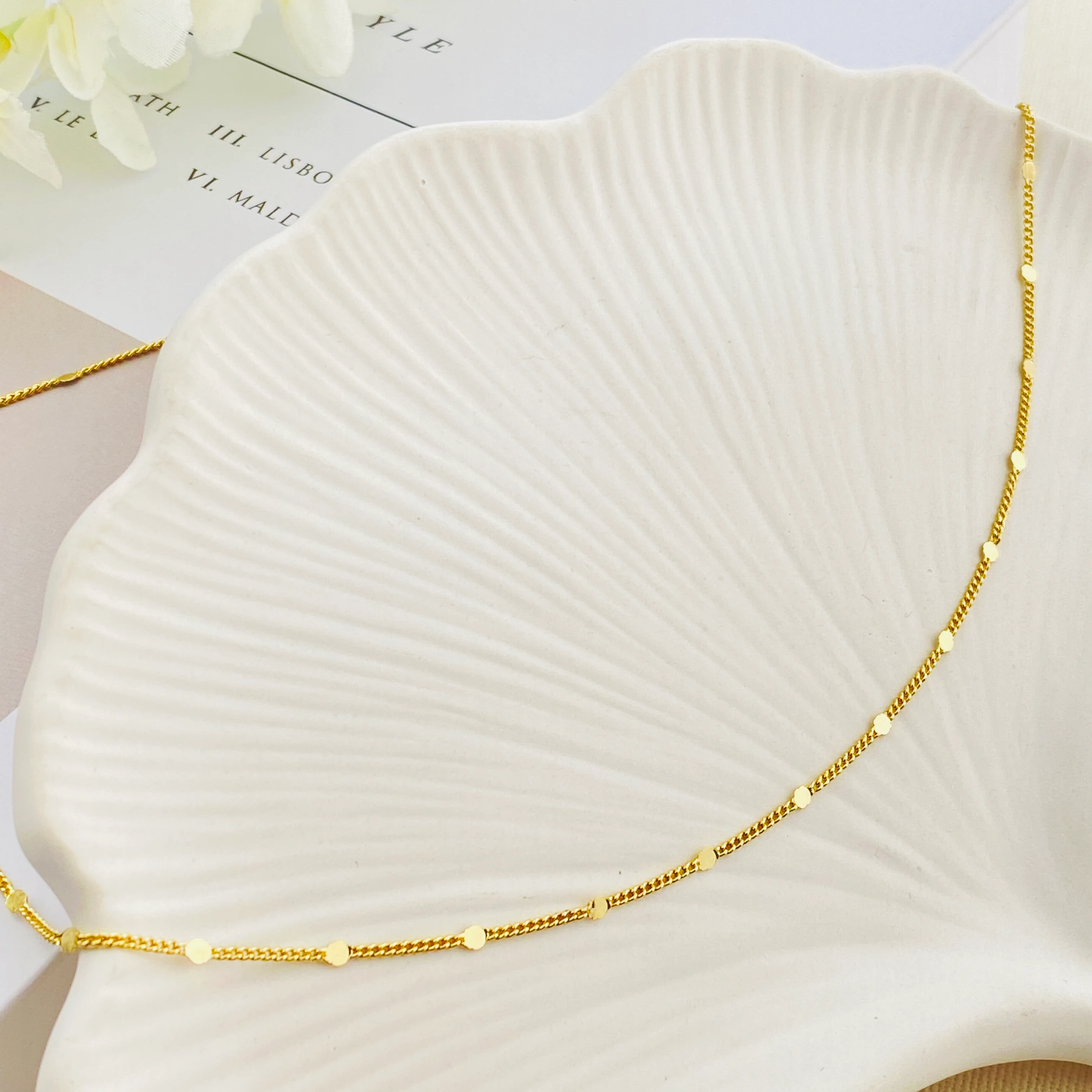 Pullu Kolye Ezme Kadın Kolye Kararmaz Xuping 45cm 14 Ayar Gold