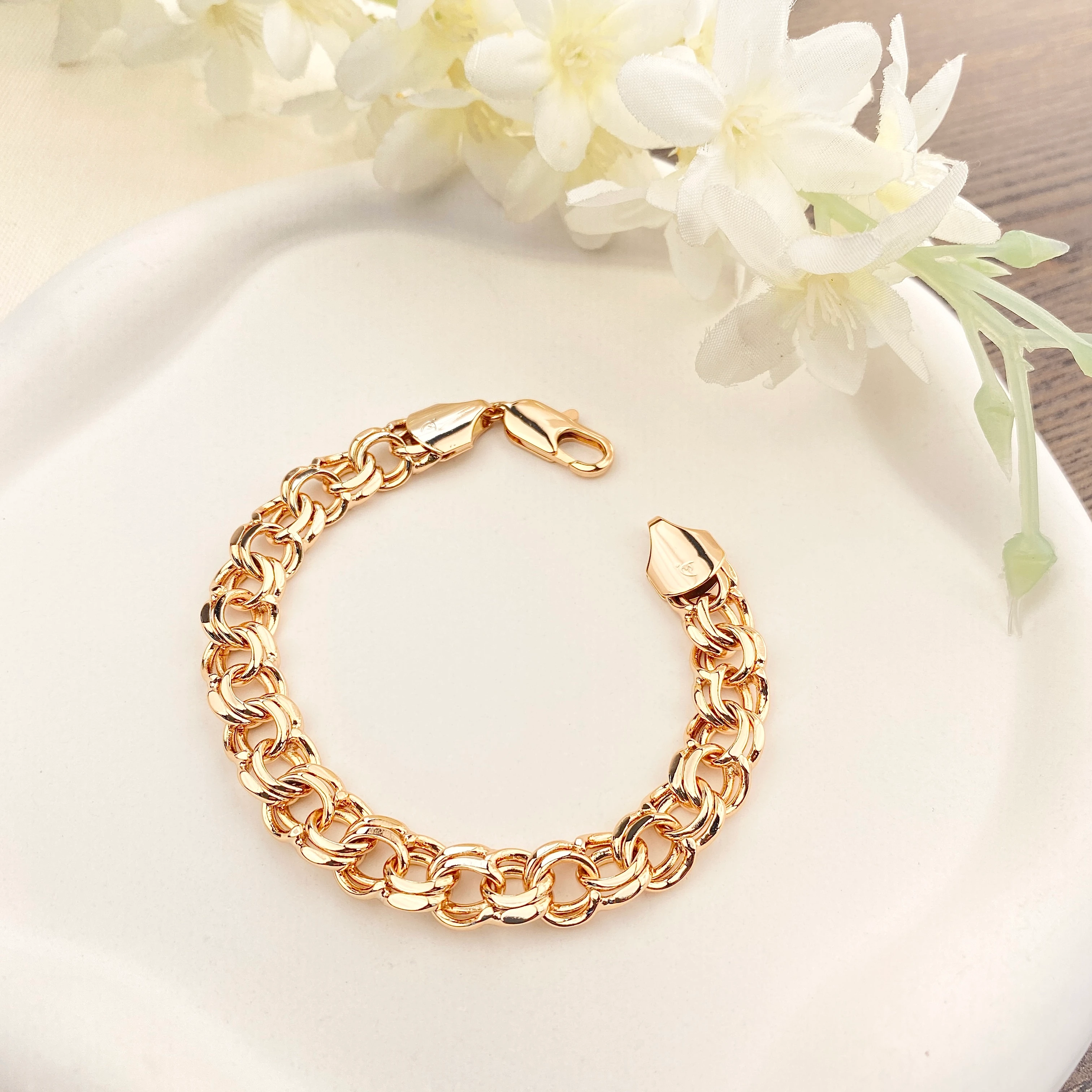 Kadın Bileklik Kalın Yuvarlak Halka Vintage Künye Kararmaz Xuping