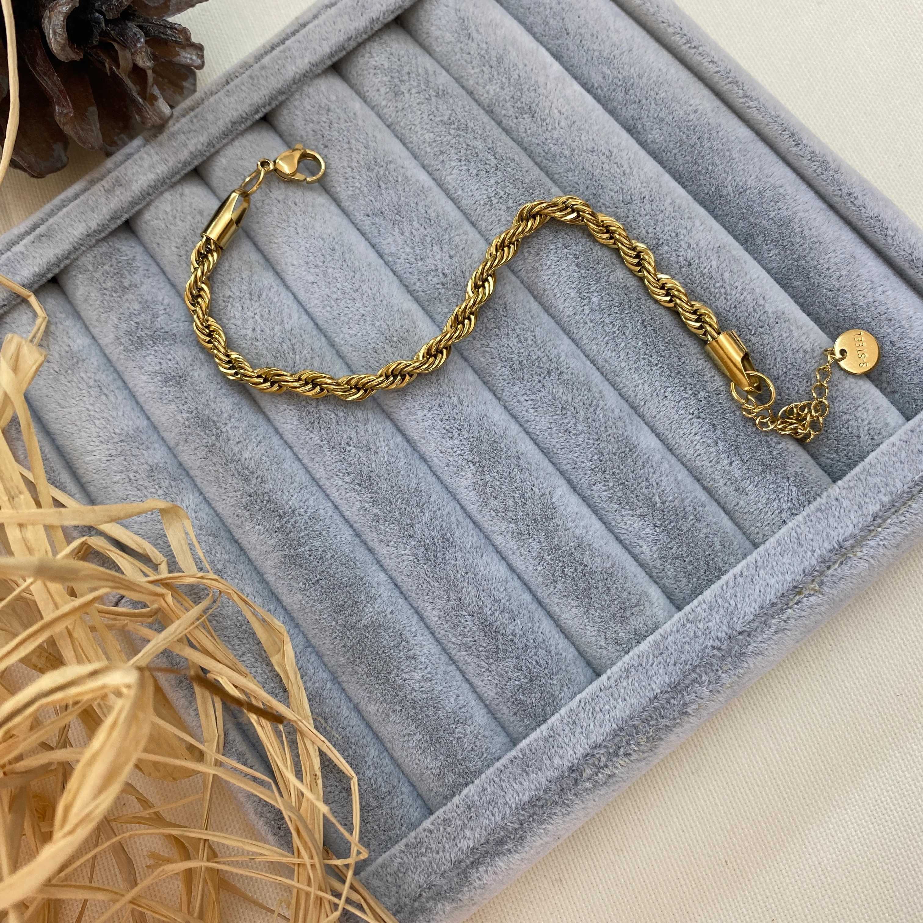 Burgu Bileklik Orta Kalın Zincir 316 L Paslanmaz Çelik