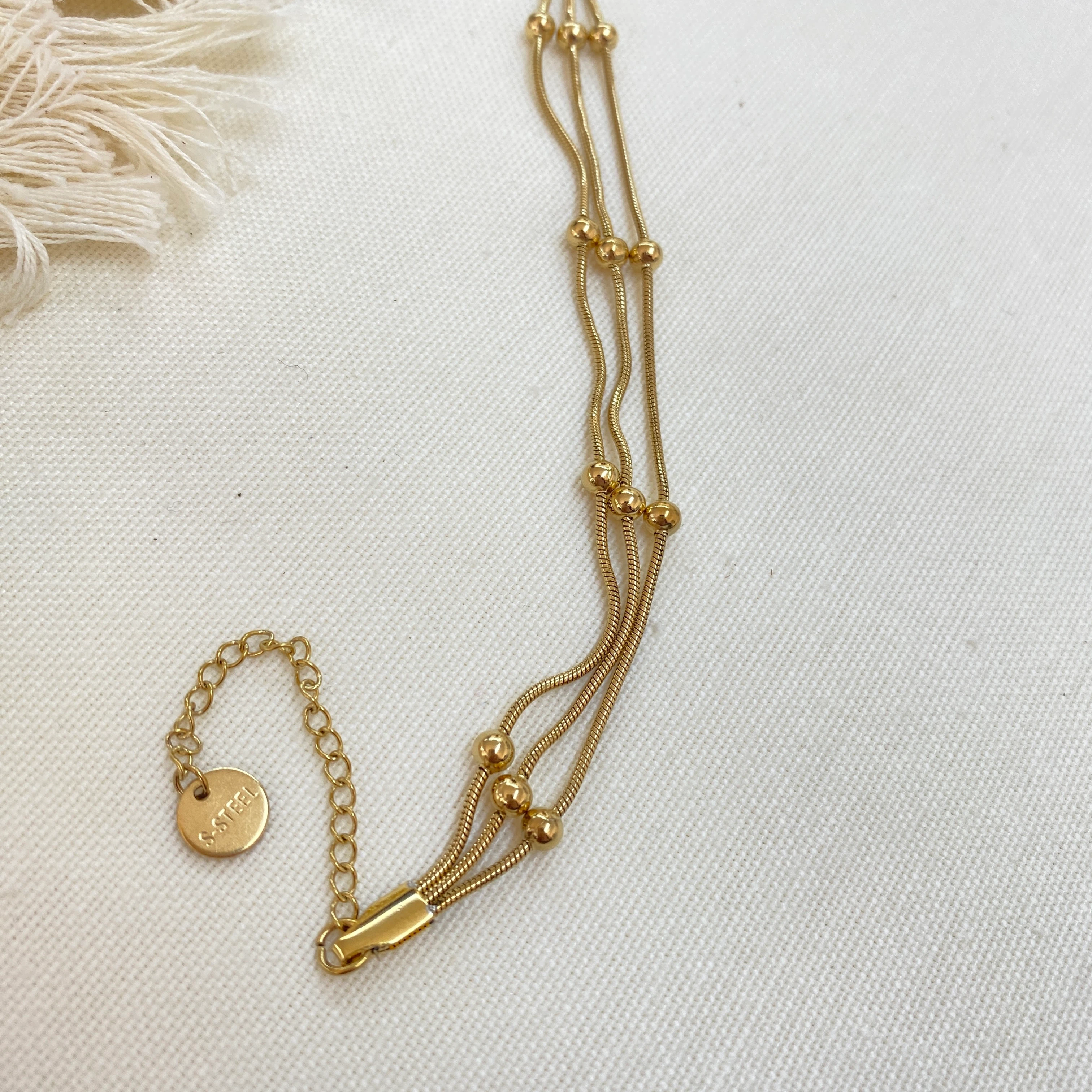 Dorika Bileklik Hasır Üçlü Zincir 316 L Paslanmaz Çelik