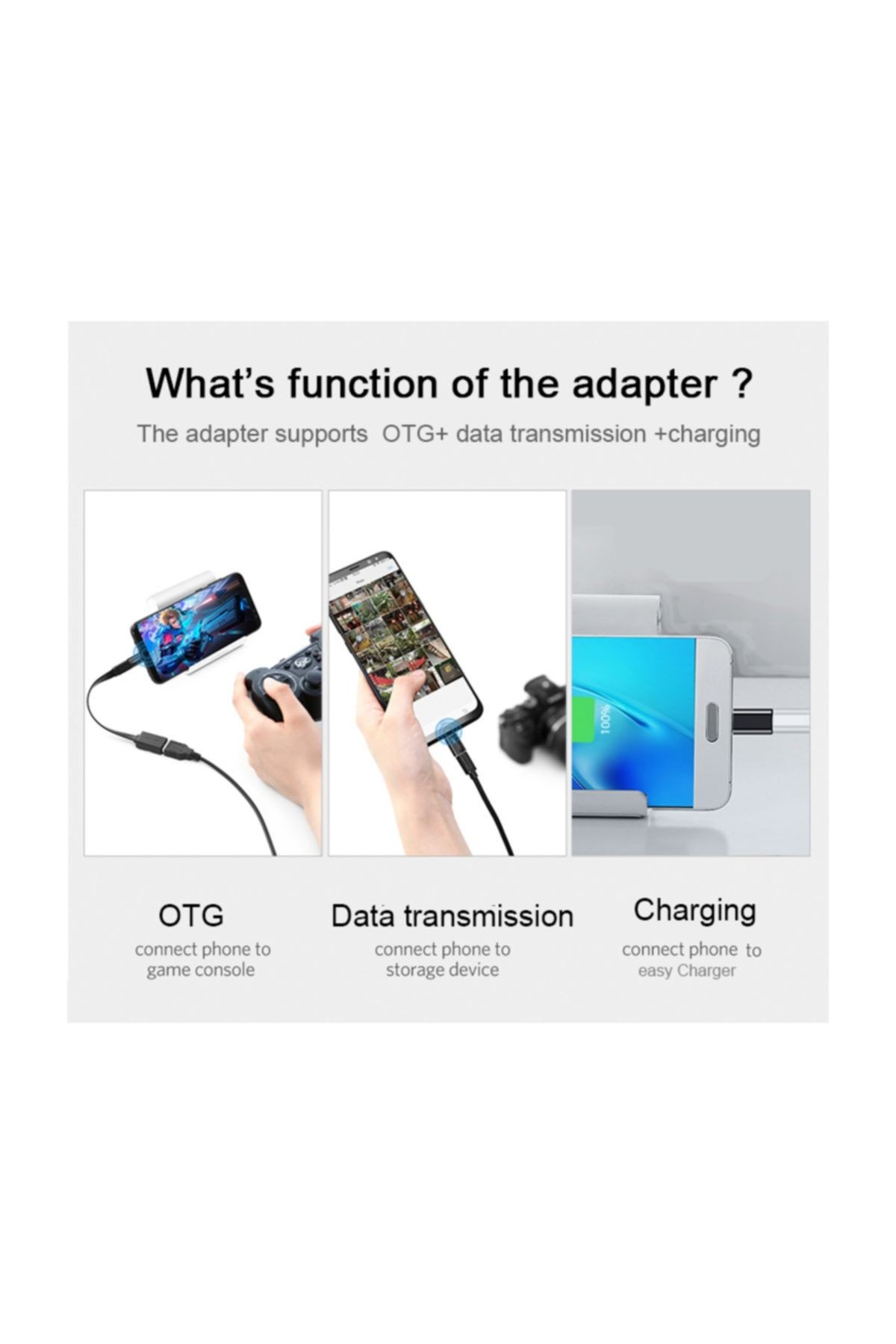 Micro Usb To Type-c 3.1 Dönüştürücü Çevirici Şarj Adaptörü Siyah