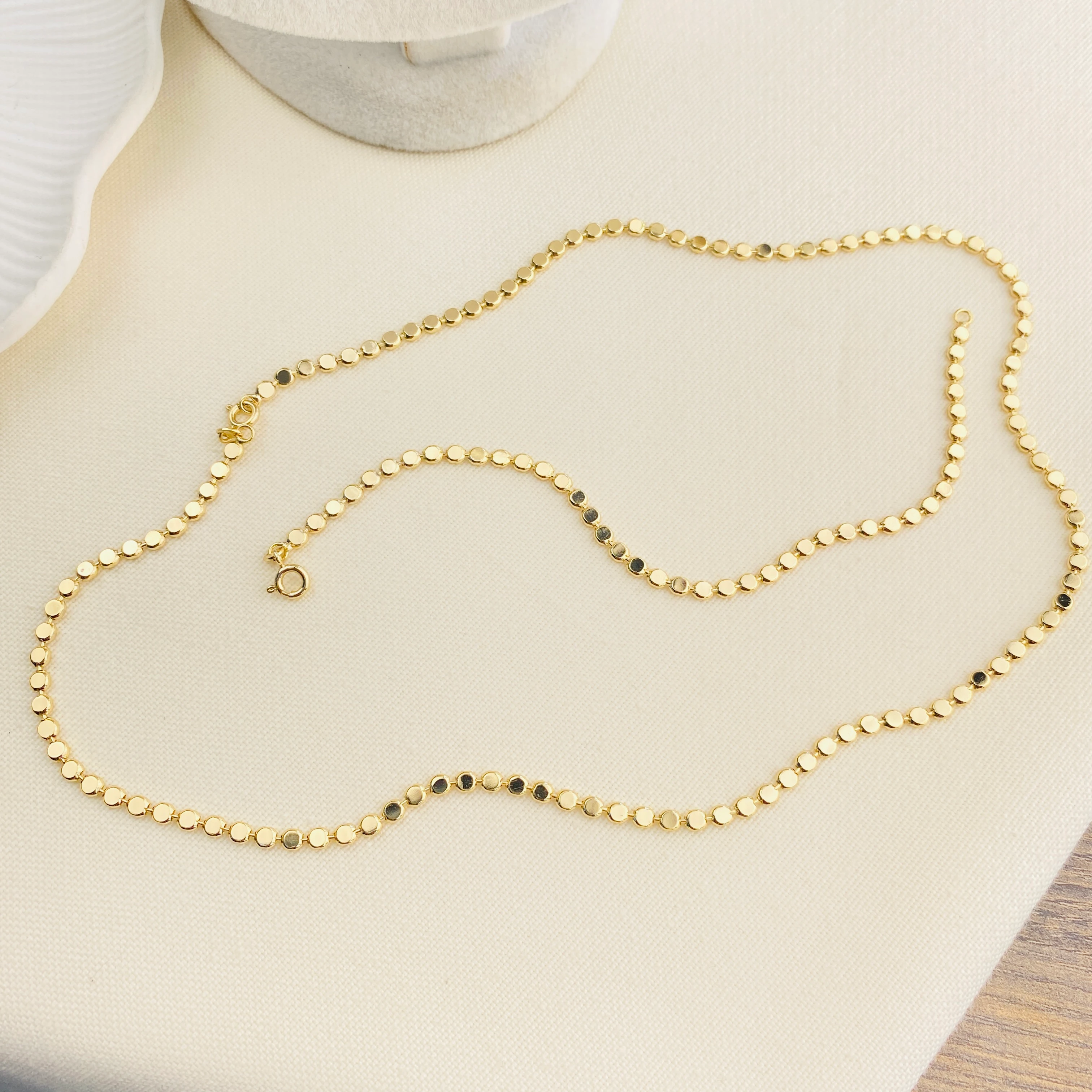 Dorika Bileklik Kolye Seti Ezme Topcuklu Kadın Bileklik Kolye Seti Kararmaz Xuping 14 Ayar