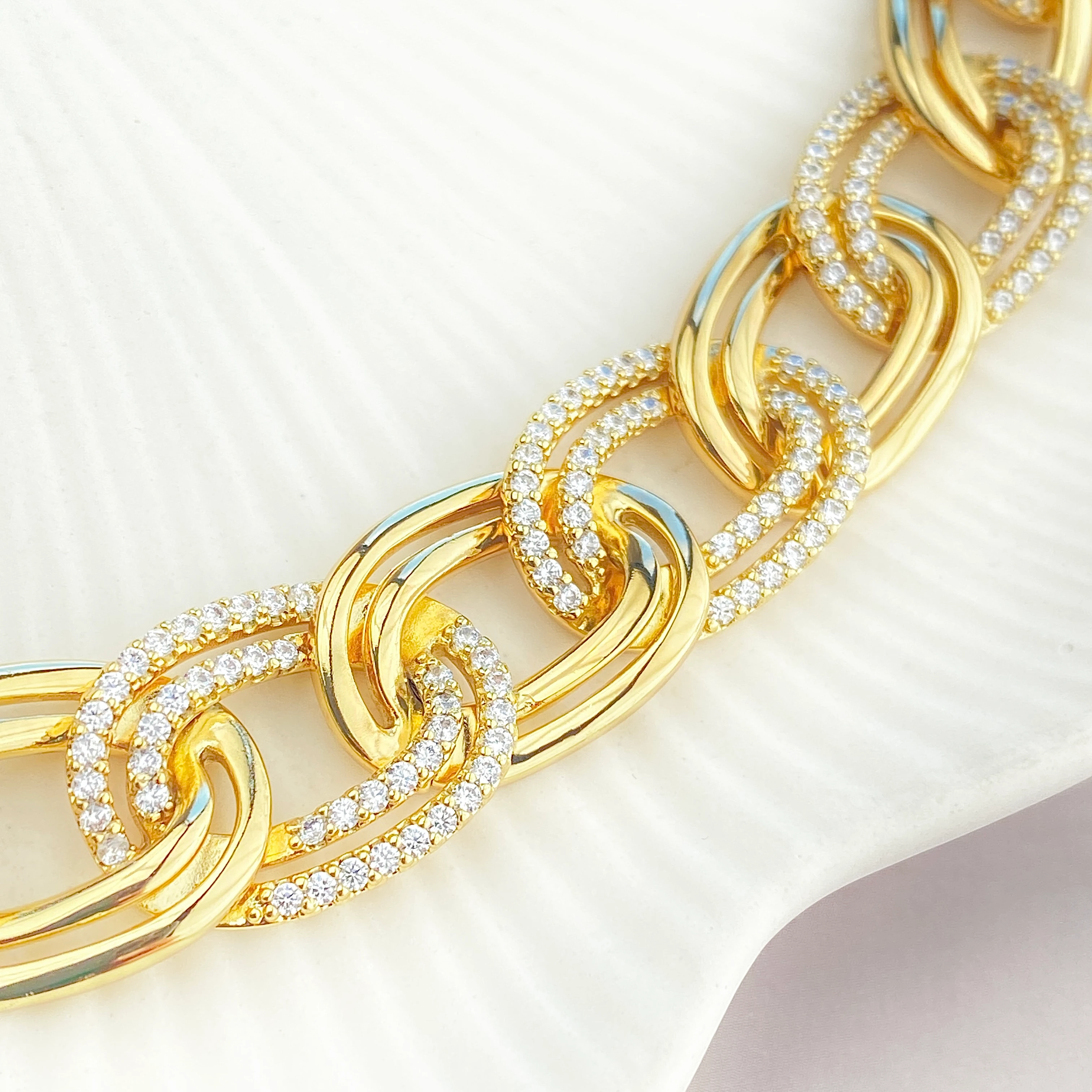 Kadın Bileklik Kalın Samanyolu Bileklik Kuyumcu Model Gold 18 cm