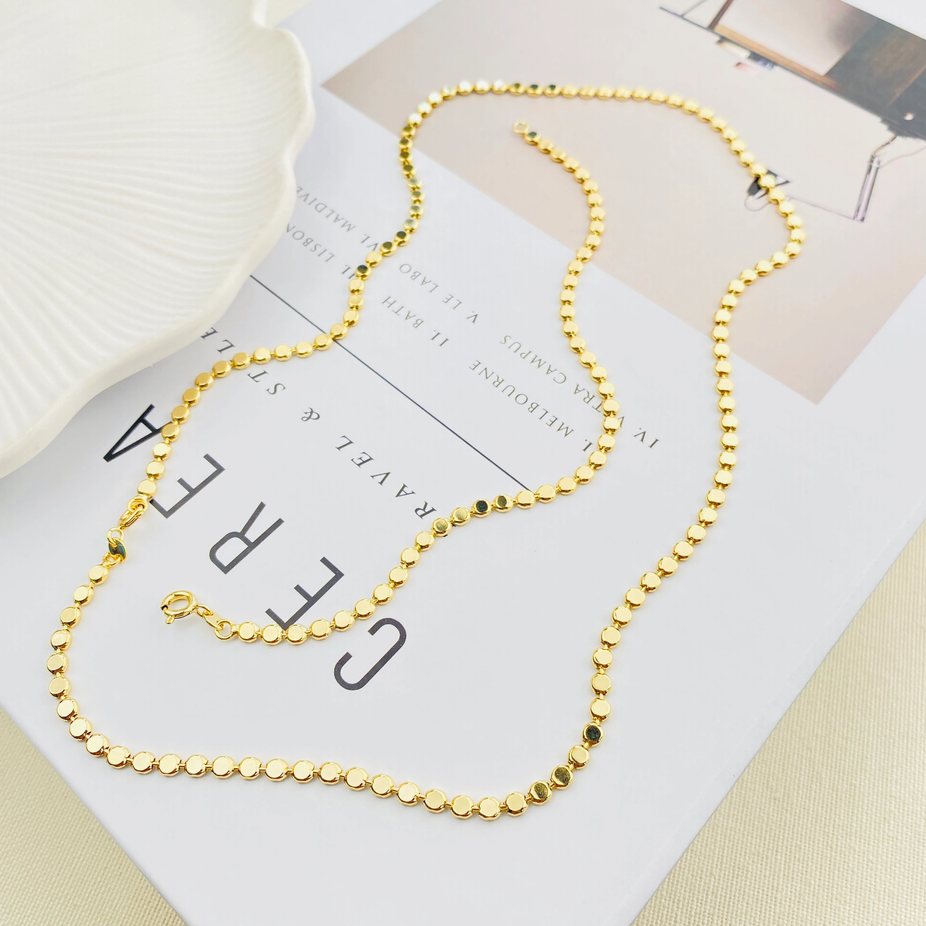 Dorika Bileklik Kolye Seti Ezme Topcuklu Kadın Bileklik Kolye Seti Kararmaz Xuping 14 Ayar