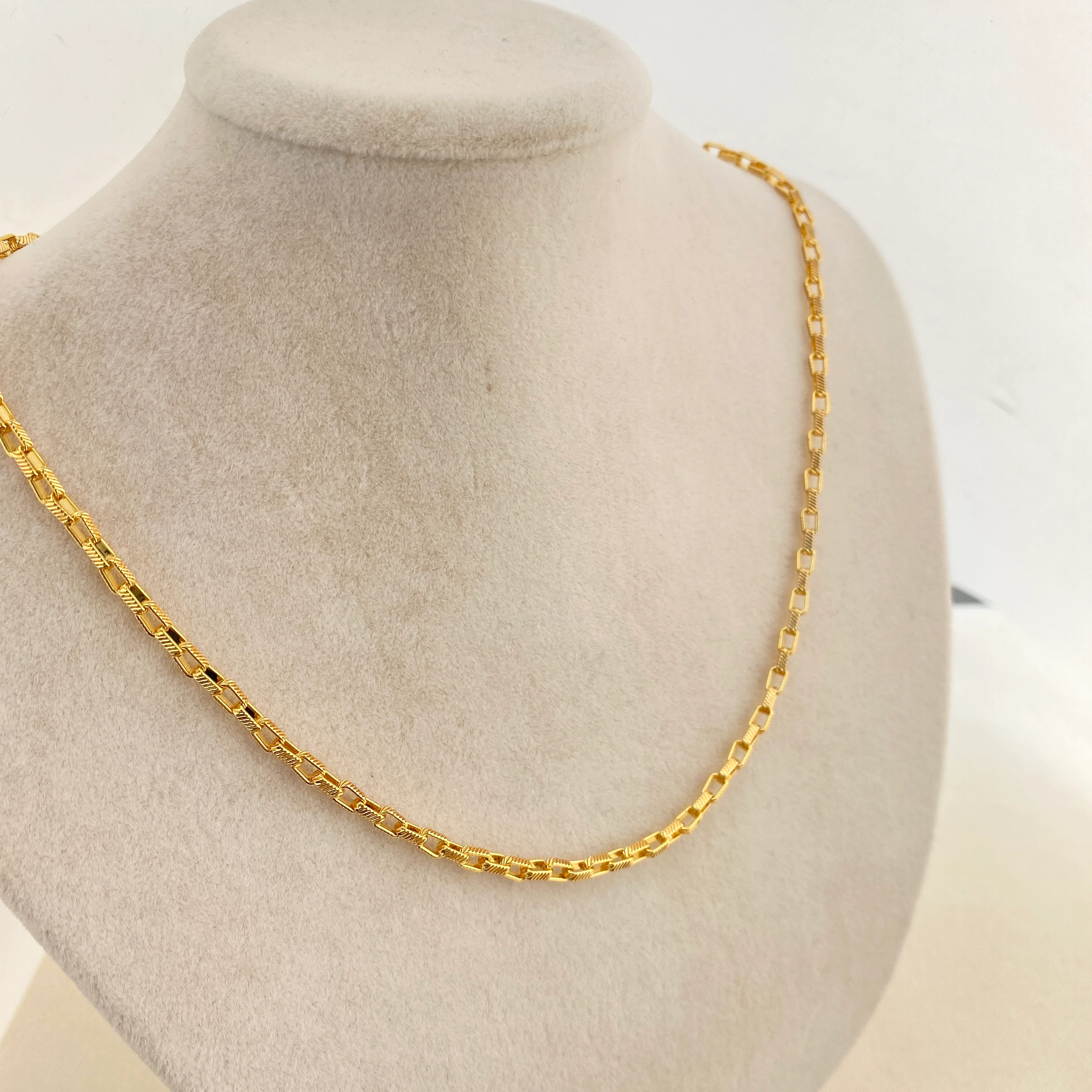 Küp Zincir Kolye Pirinç Gold 45+5cm