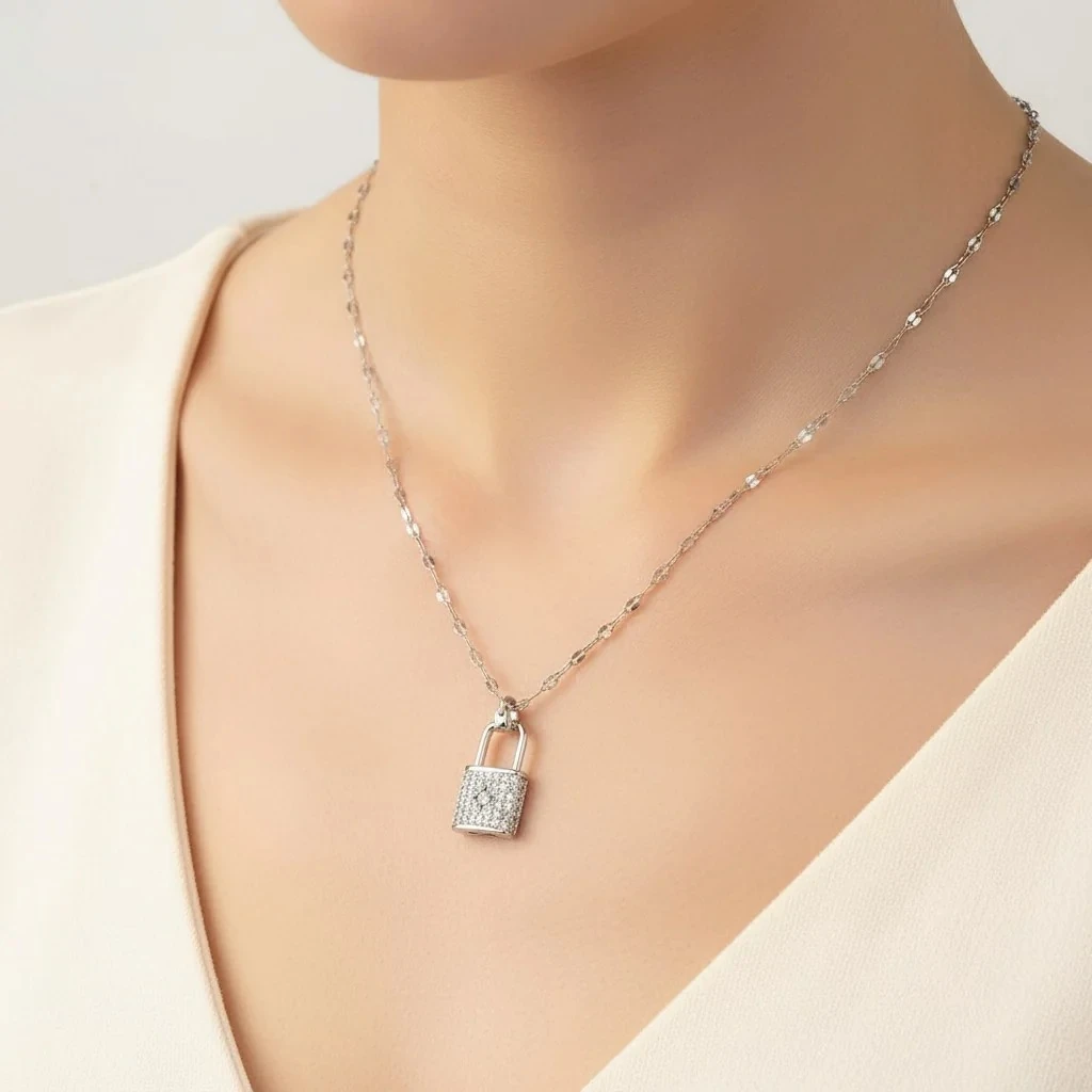 Kilit Kolye Marka Model 316 L Paslanmaz Çelik