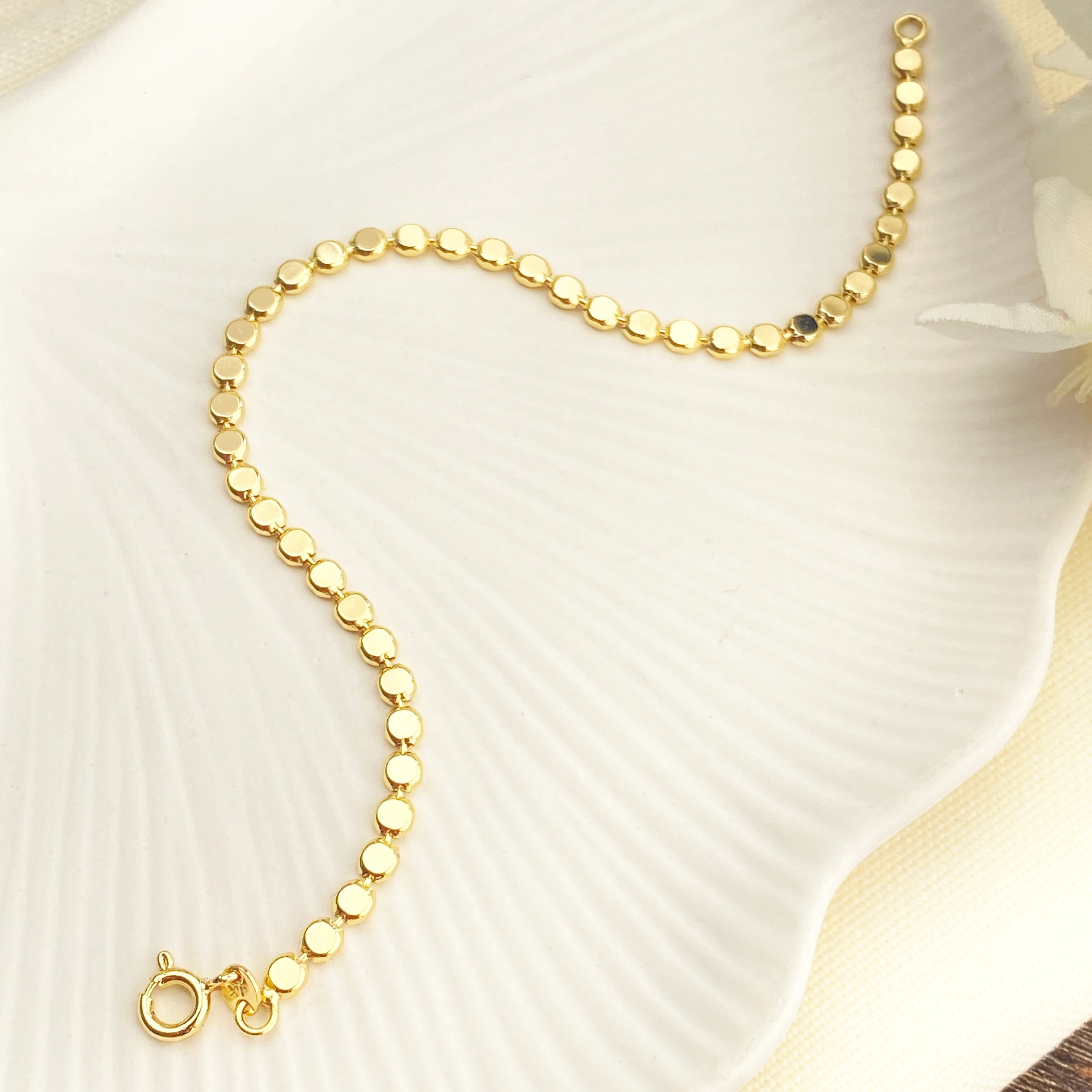 Dorika Bileklik Ezme Topcuklu Kadın Bileklik Kararmaz Xuping 14 Ayar