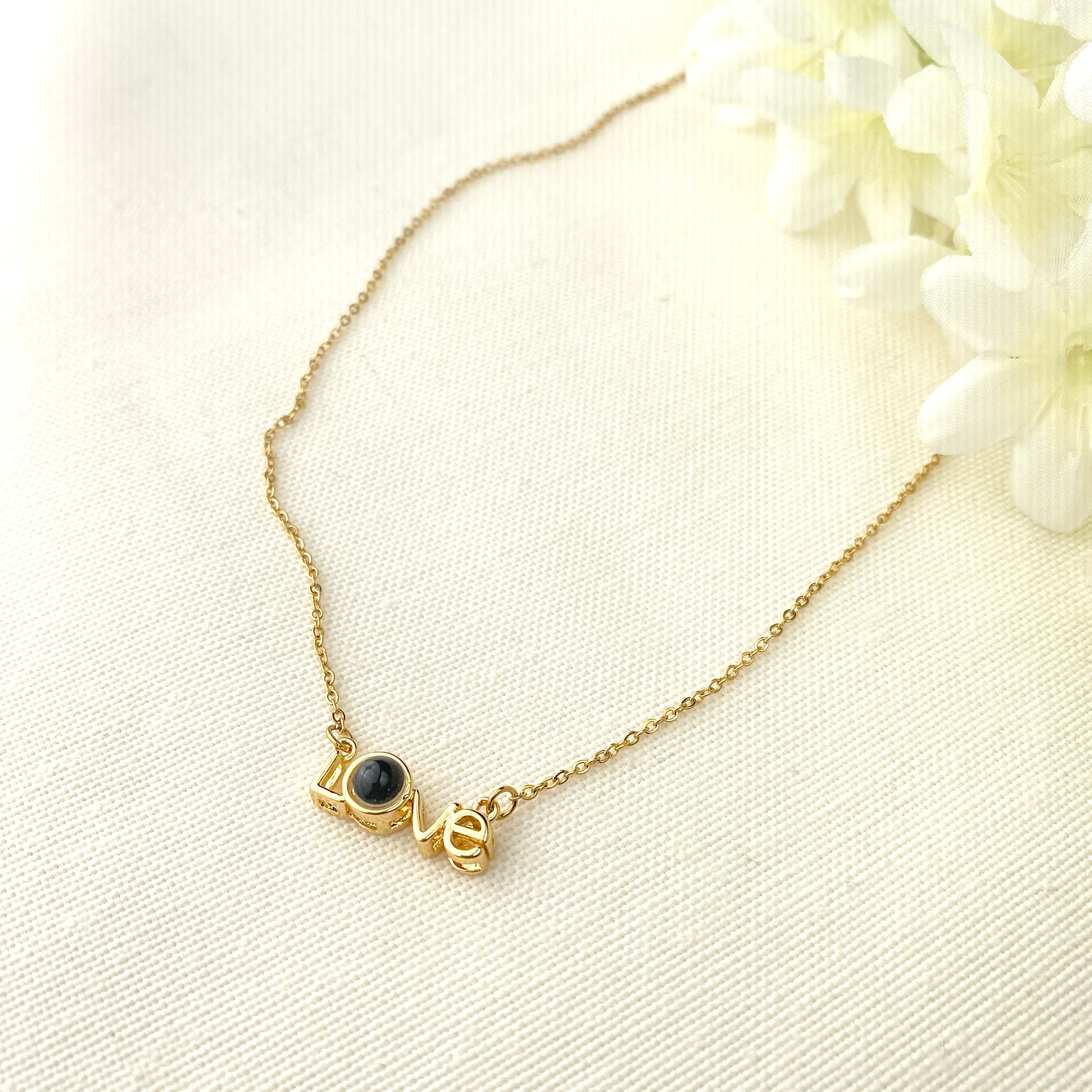 100 Dilde Seni Seviyorum Kolye Love Yazılı Çelik Kolye Gold