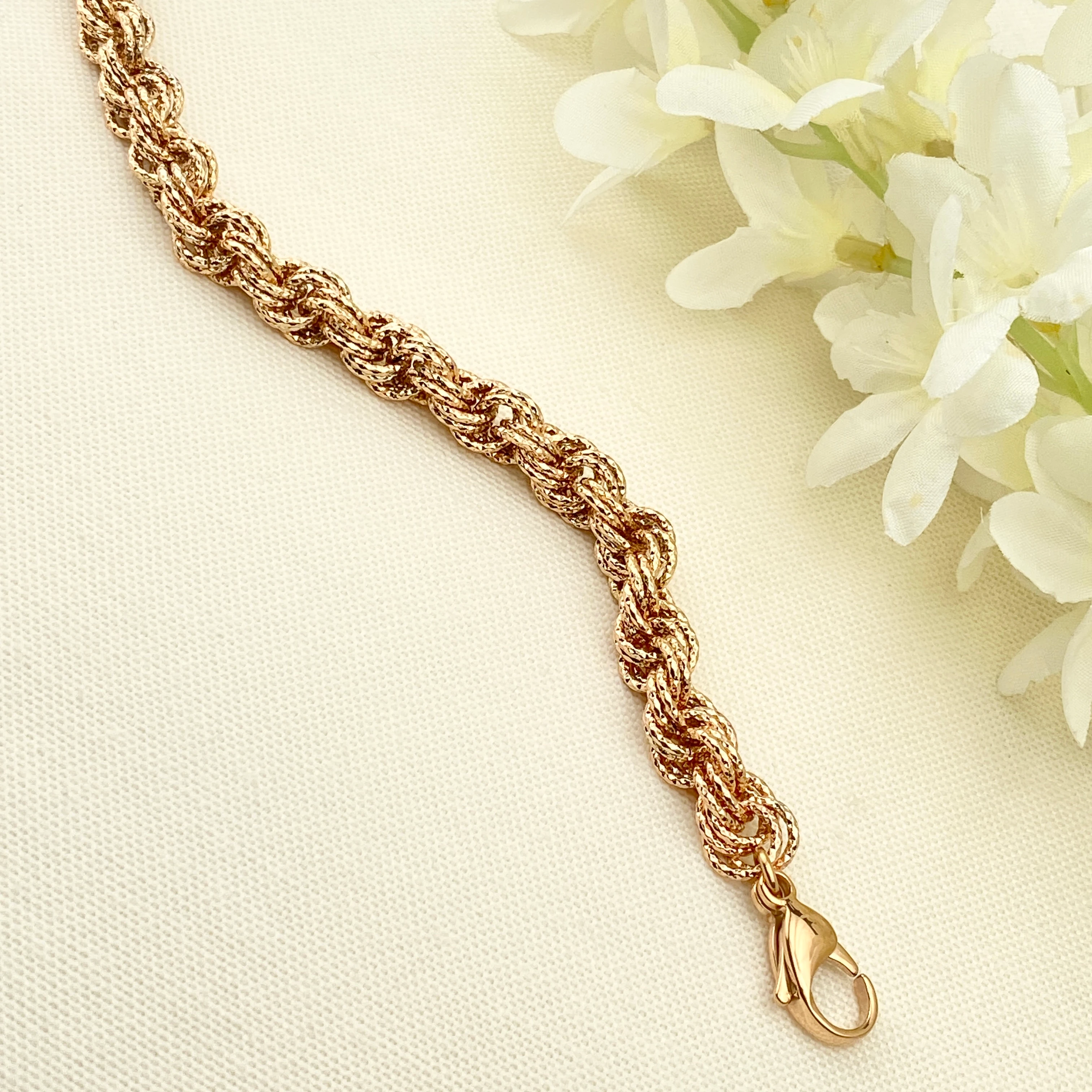 Burgu Bileklik Pırıltılı Kalın Burgu Zincir Kararmaz Xuping Vip Seri Yüksek Kalite