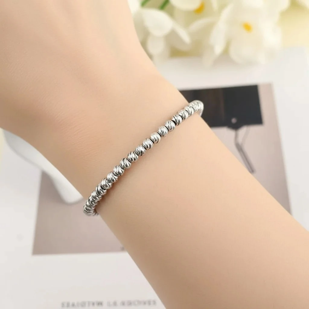 Dorika Bileklik Toplu Bilezik Kelepçe Esnek Model Ayarlanabilir Gümüş 19cm