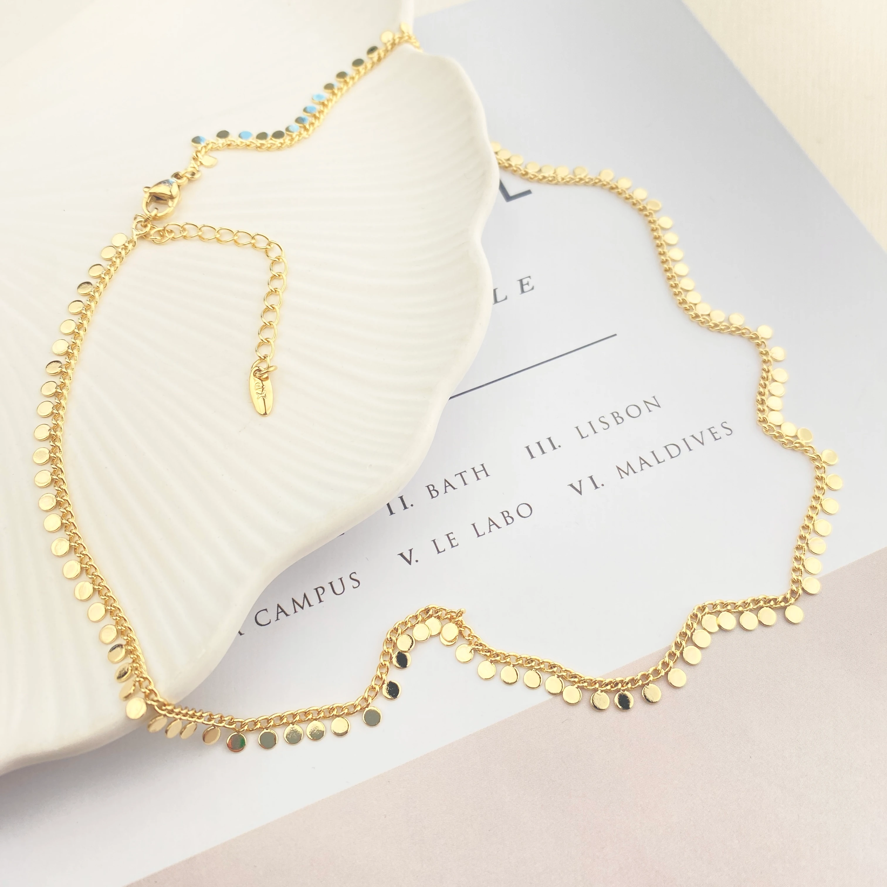 Pullu Kolye Kadın Shakira Kolye Kararmaz Xuping 45artı5cm 14 Ayar Gold