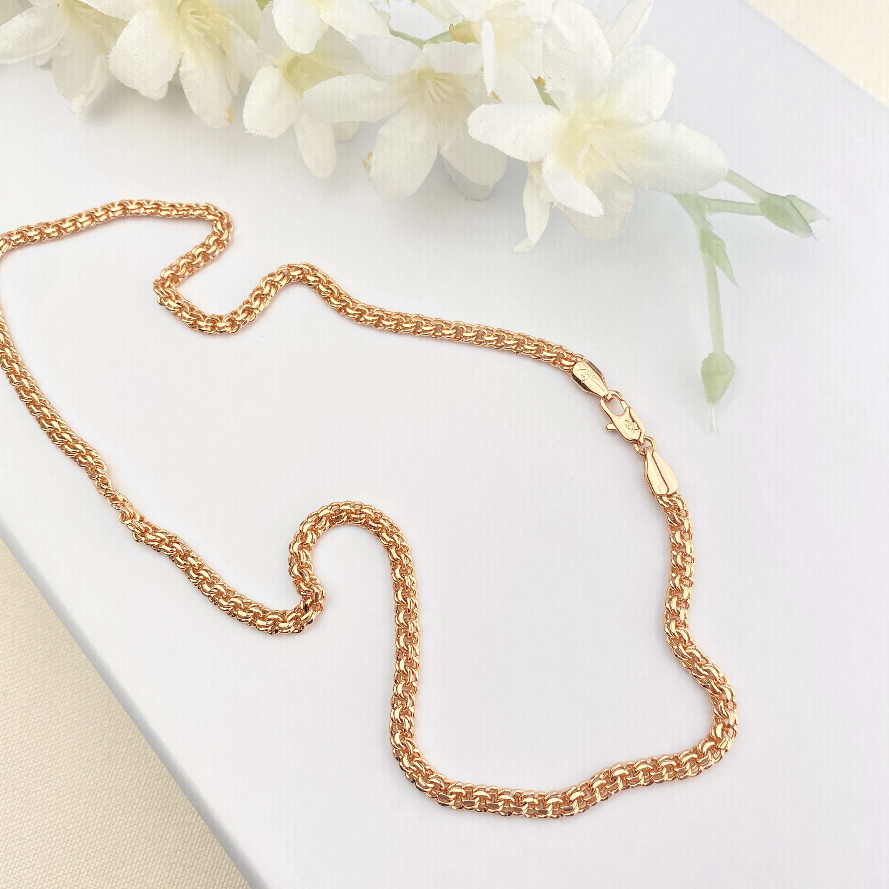 Ezme Zincir Kolye Hasır Kolye Vintage Model Çelik Kararmaz Xuping Vip Seri Rose 50cm