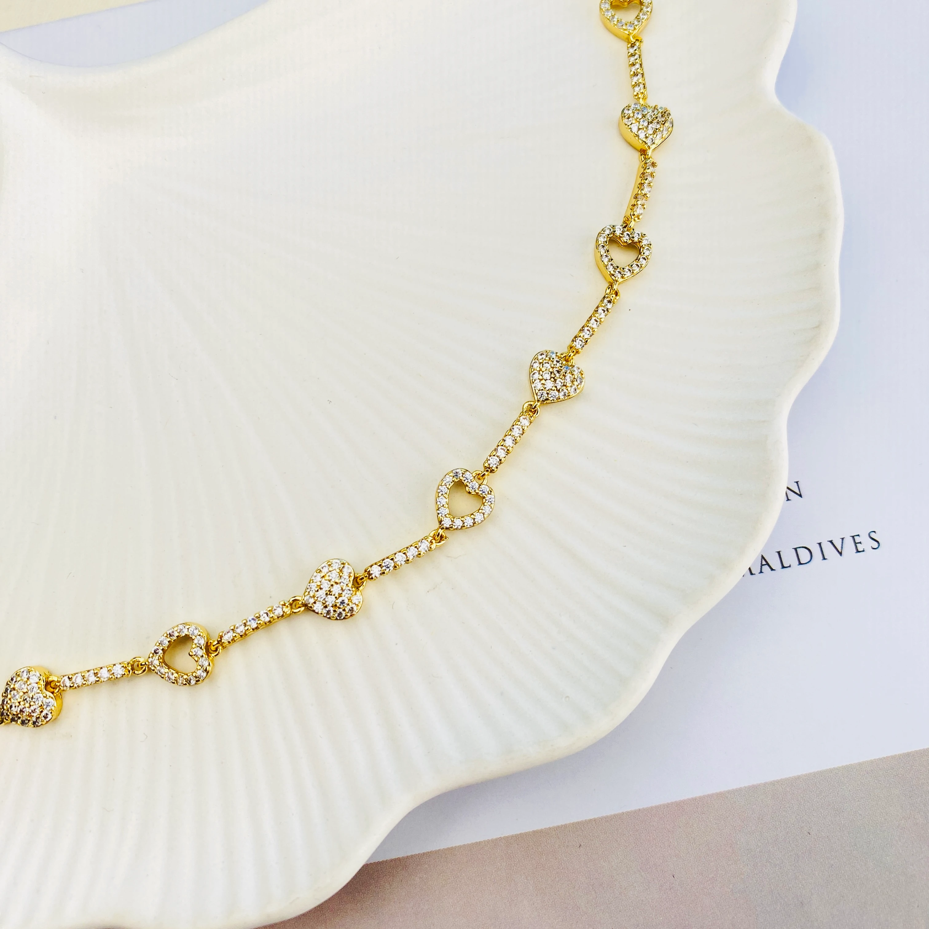 Kalpli Bileklik Suyolu Zirkon Taşlı Kararmuz Xuping Vip Seri 14 Ayar Gold 19cm