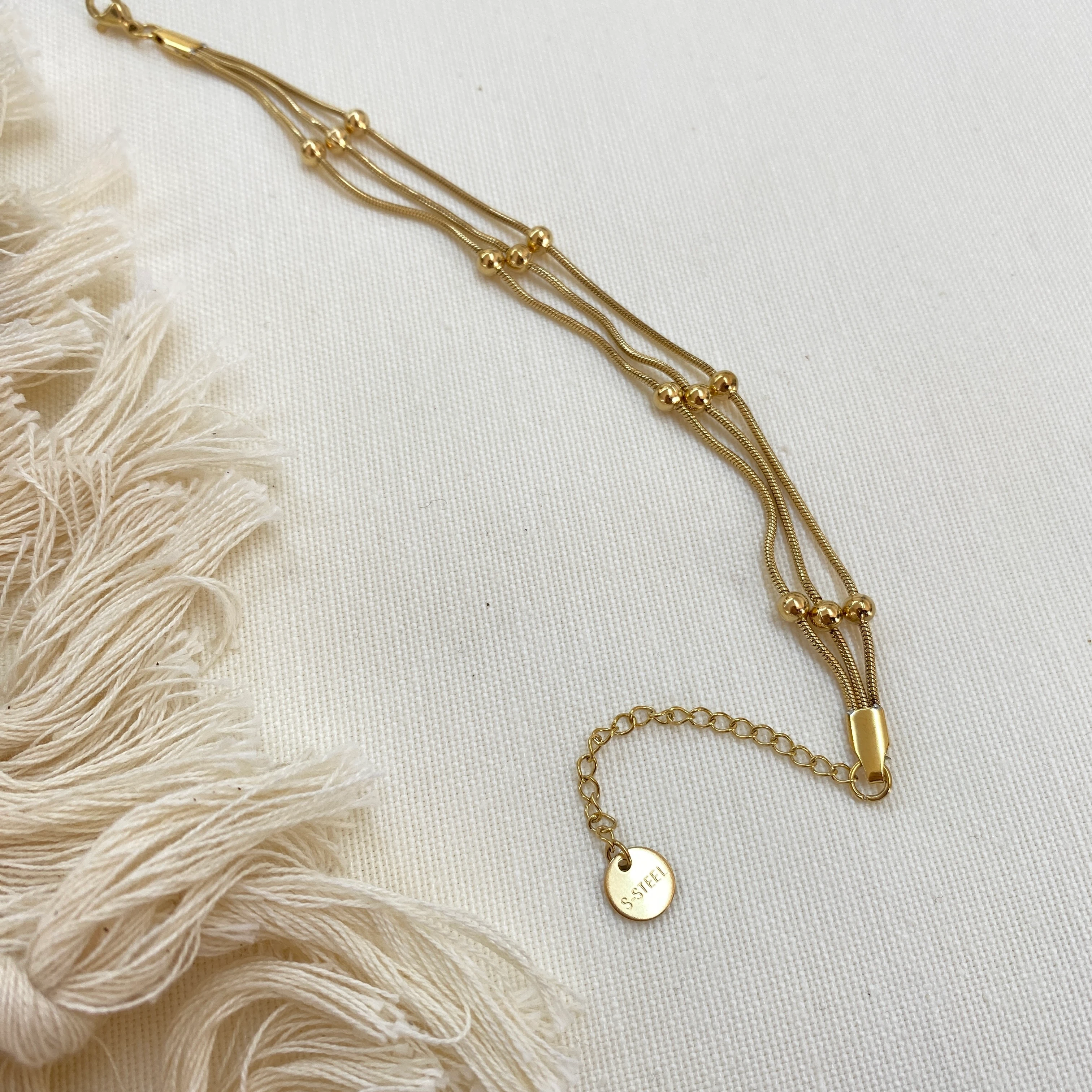 Dorika Bileklik Hasır Üçlü Zincir 316 L Paslanmaz Çelik