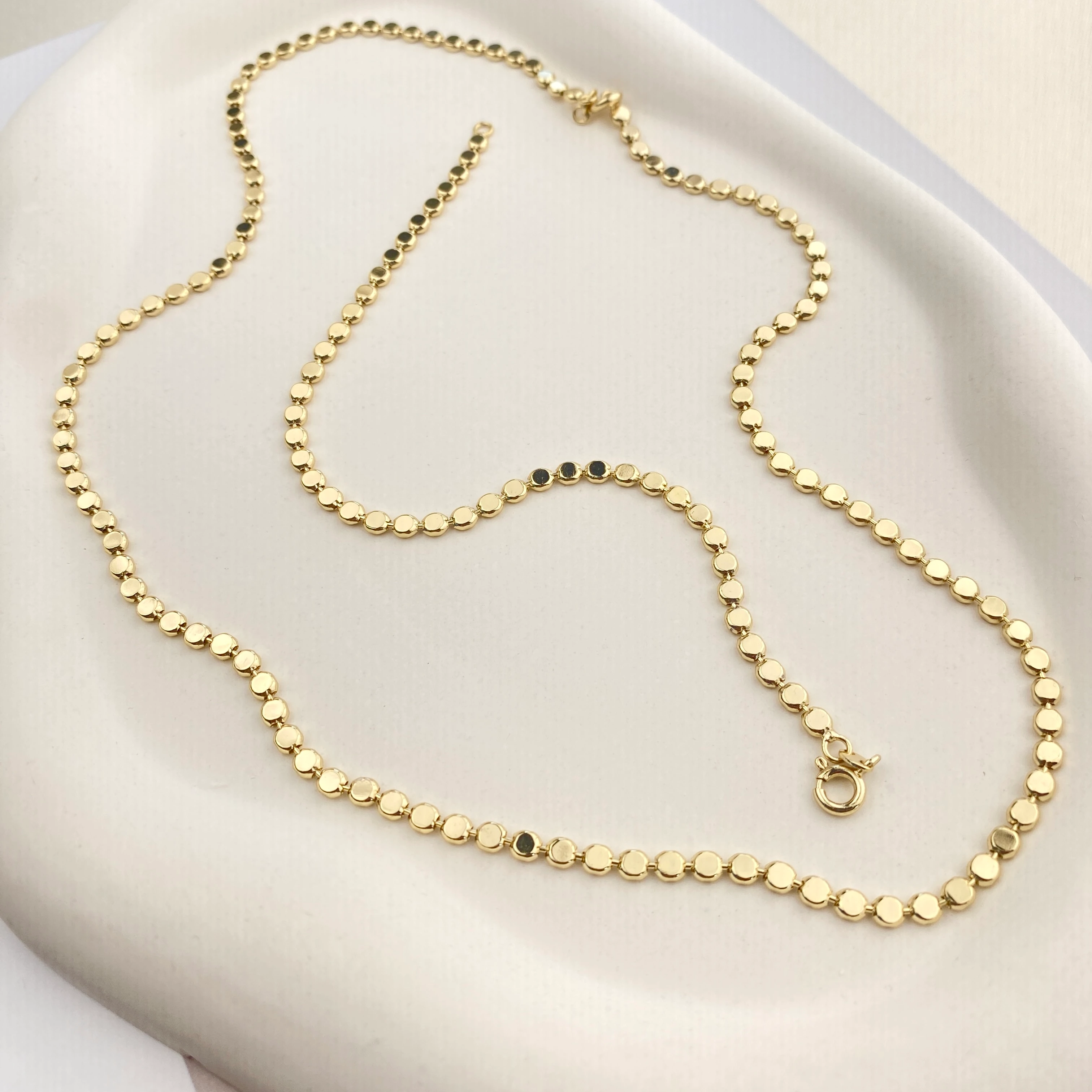 Dorika Bileklik Kolye Seti Ezme Topcuklu Kadın Bileklik Kolye Seti Kararmaz Xuping 14 Ayar