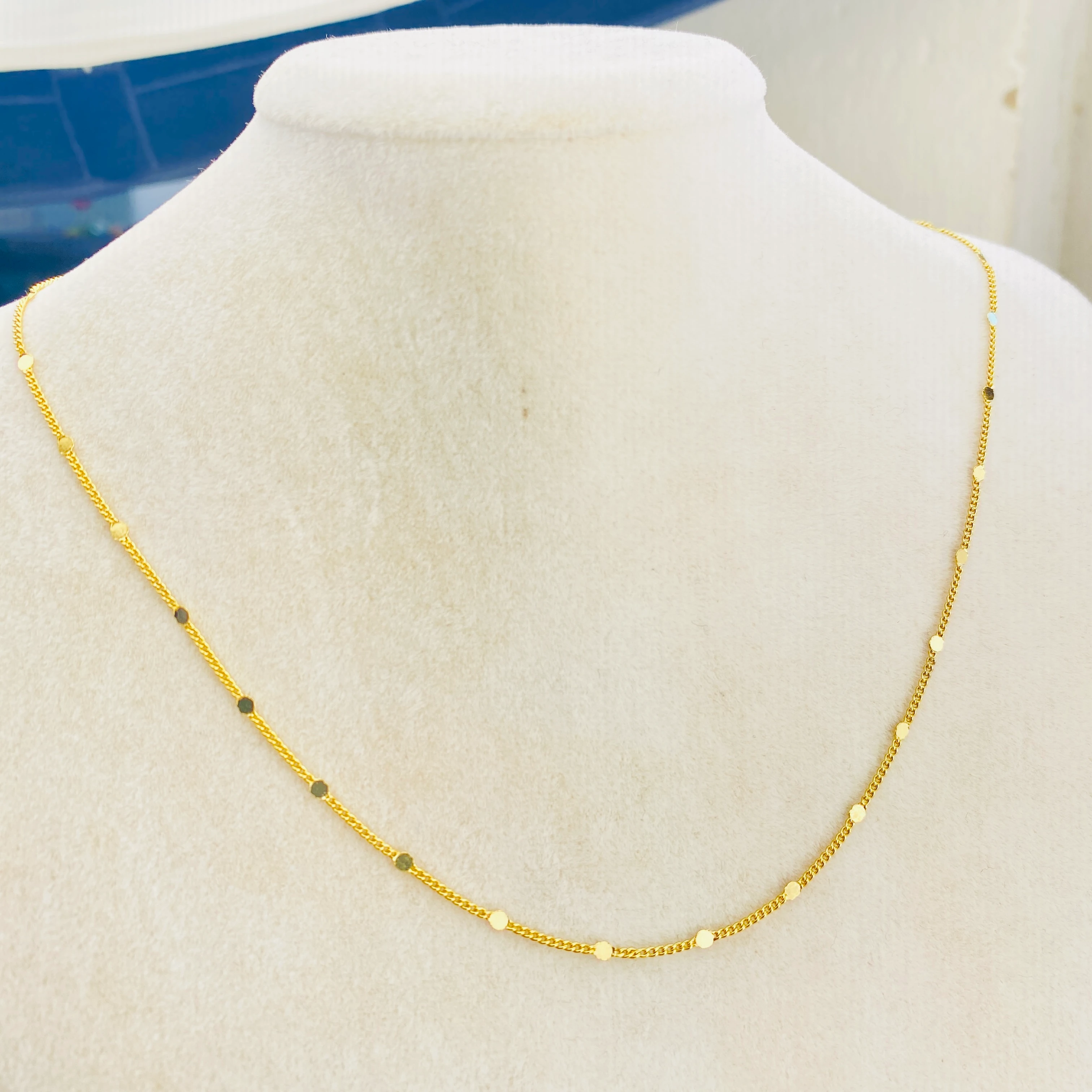 Pullu Kolye Ezme Kadın Kolye Kararmaz Xuping 45cm 14 Ayar Gold