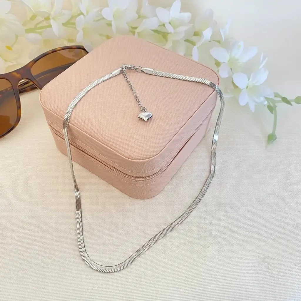 İtalyan Zincir Kolye Yassı Balıksırtı Model Kararmaz Çelik Kolye Gold 42+5 cm