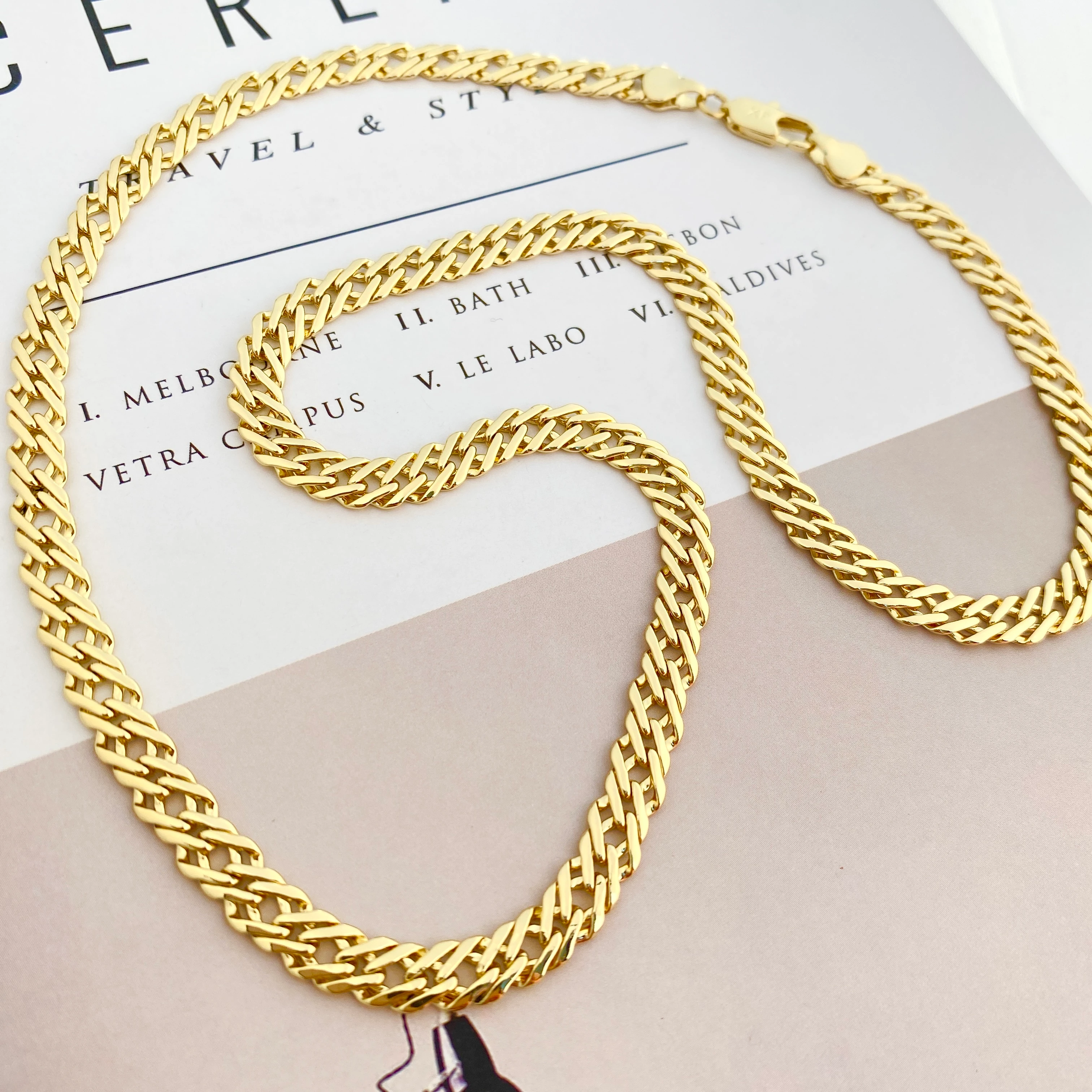 Kadın Zincir Kolye Vintage Kolye Kararmaz Xuping Vip Seri 14 Ayar Gold 60cm