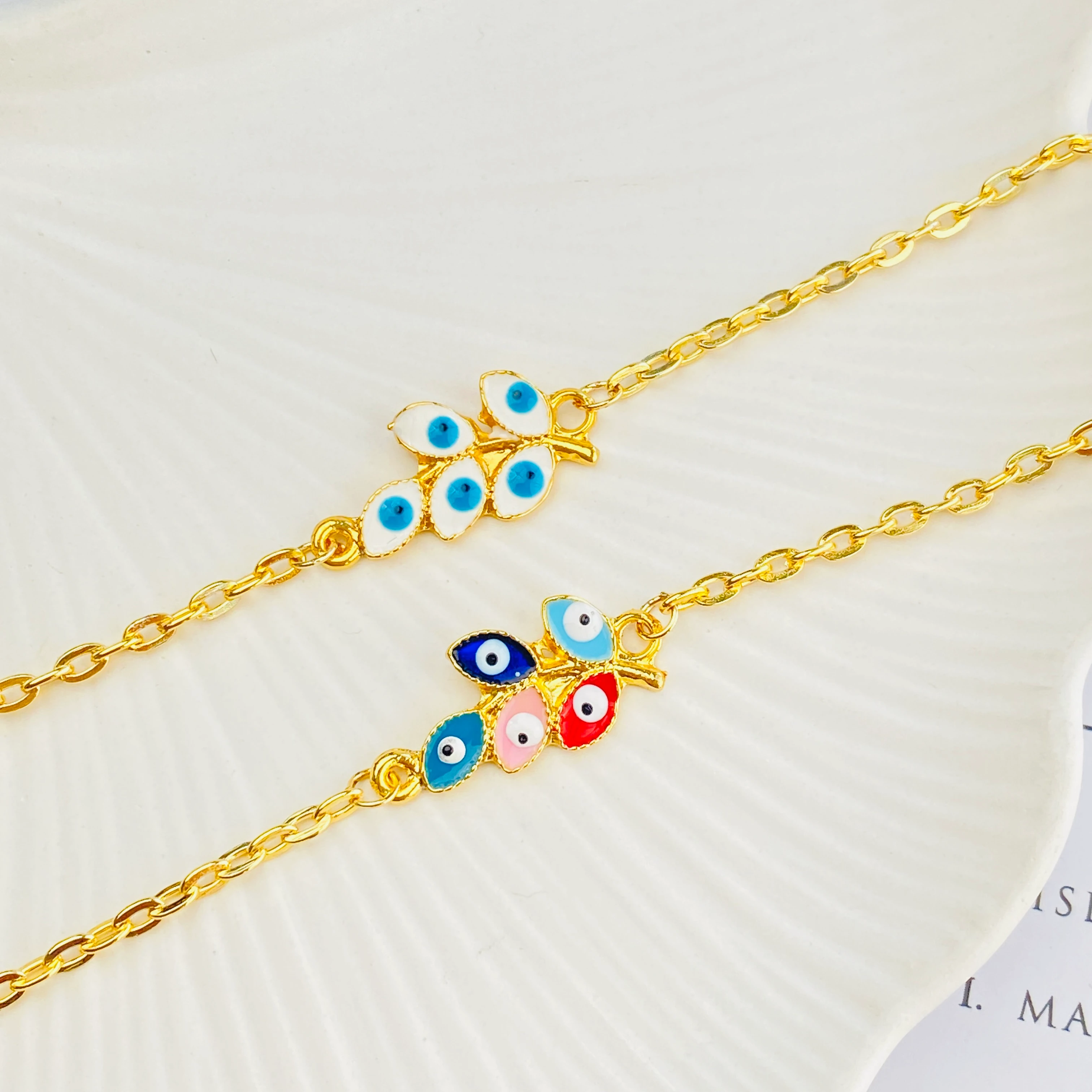 Mineli Bileklik Yaprak Bileklik Pirinç Gold 17+5cm