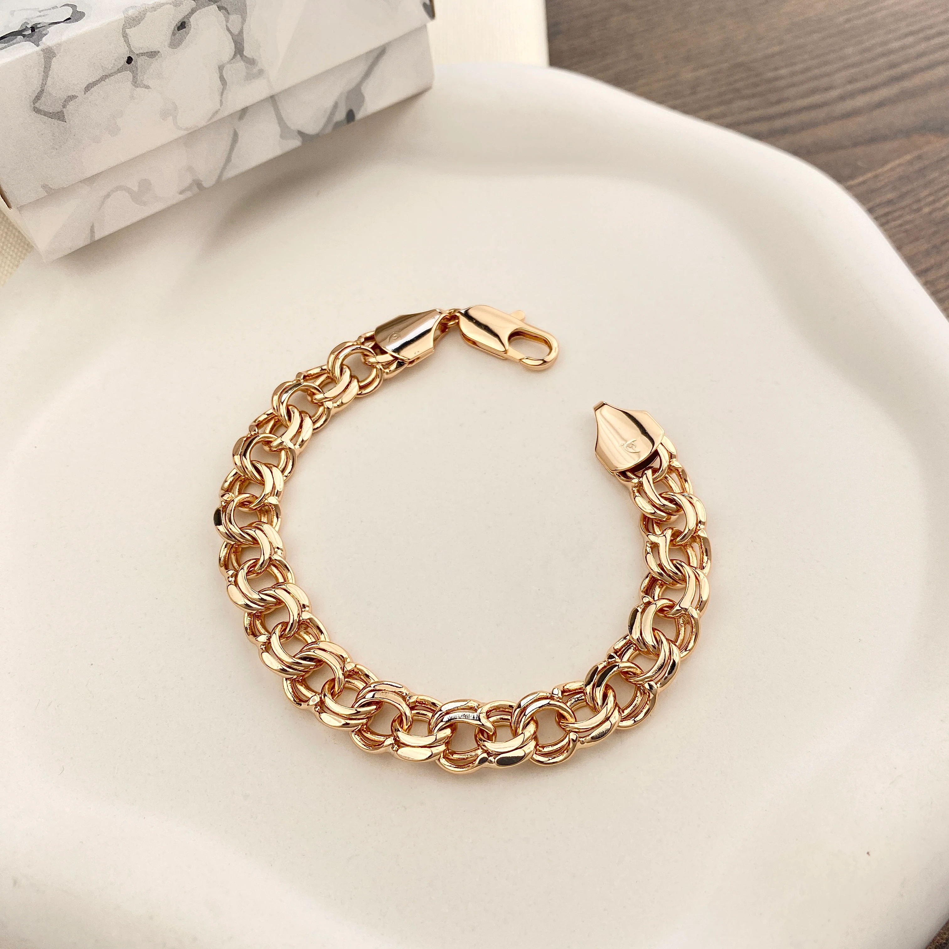 Kadın Bileklik Kalın Yuvarlak Halka Vintage Künye Kararmaz Xuping