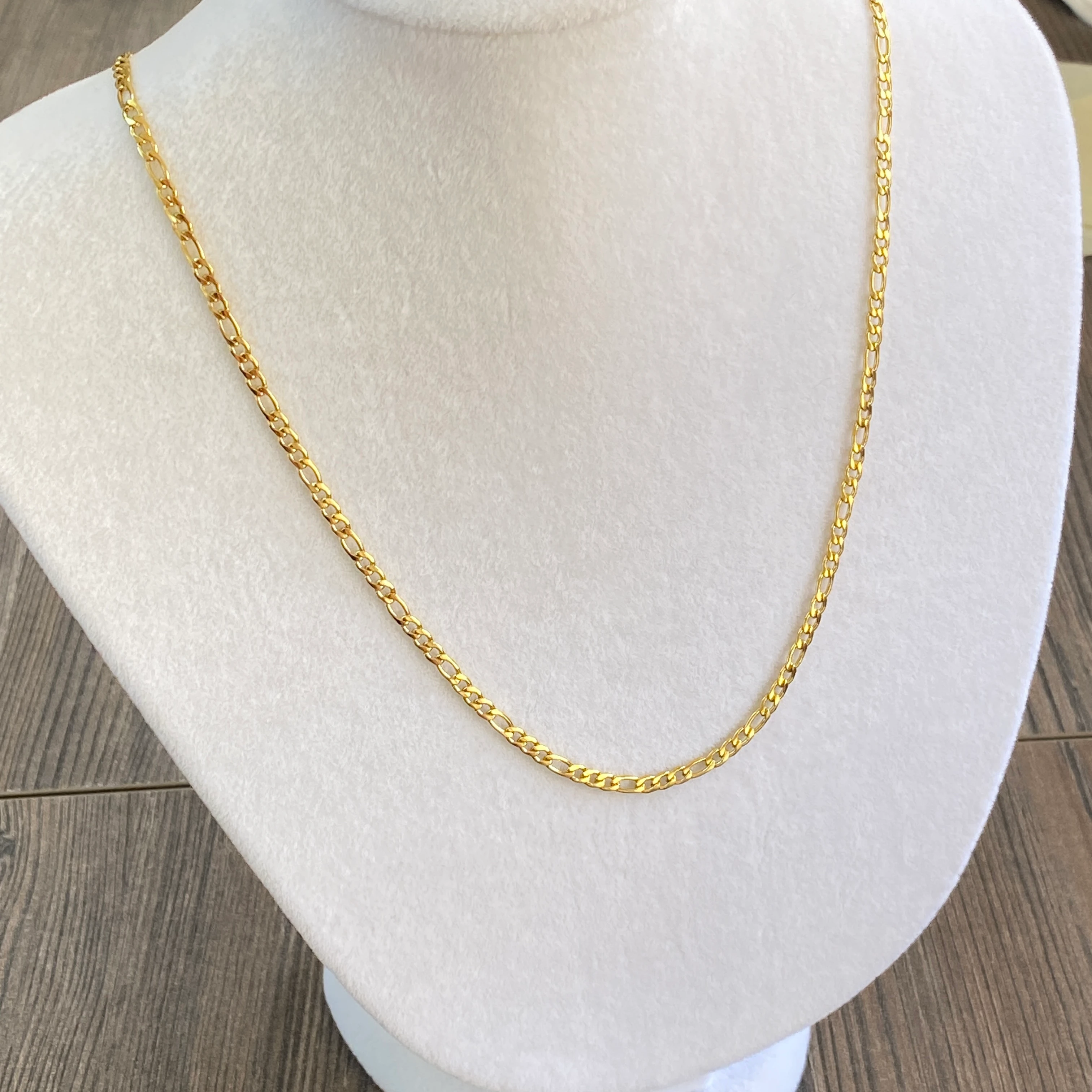 Figaro Model Yassı Unisex Zincir Kolye Yüksek Kalite 4 mm 60+5 cm