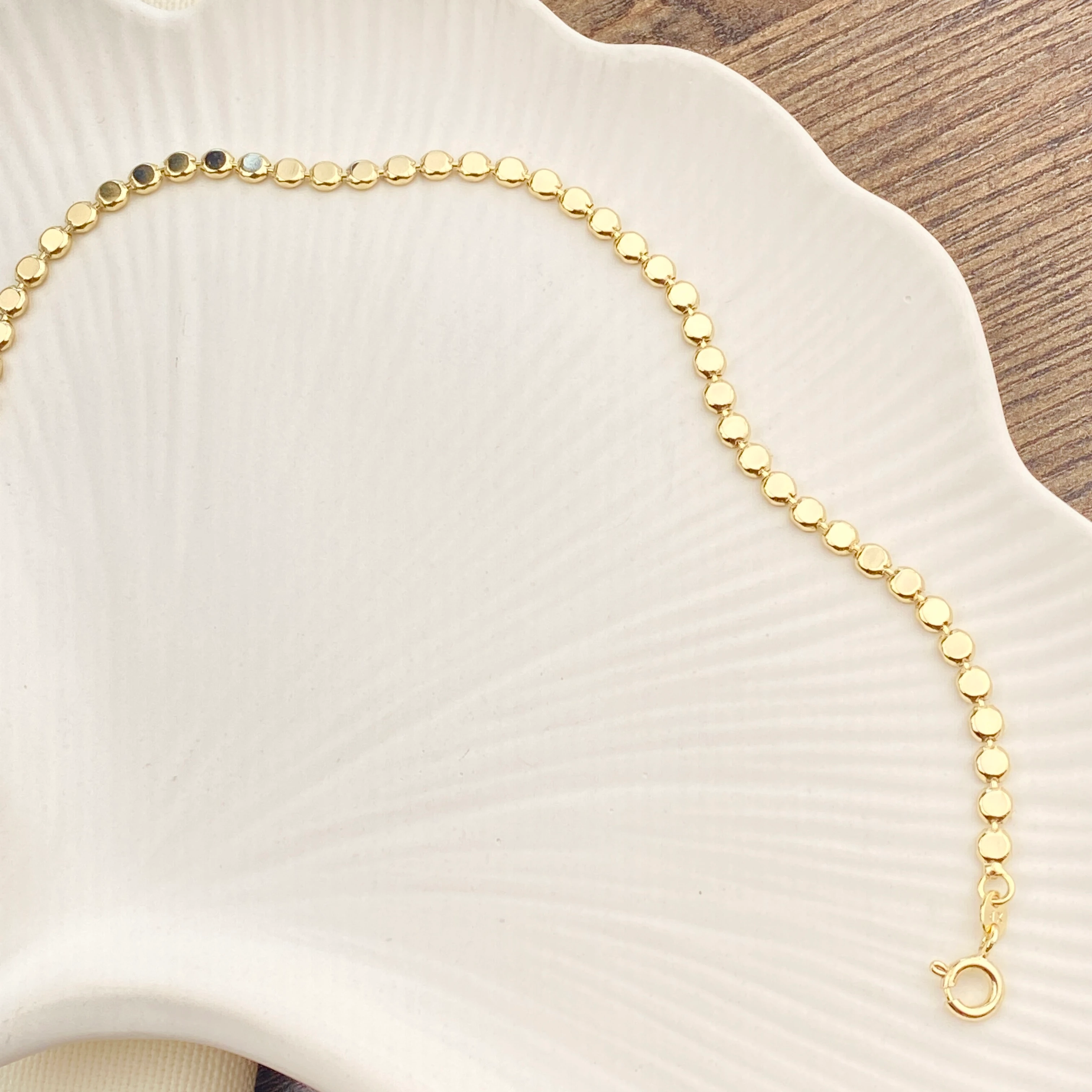 Dorika Bileklik Ezme Topcuklu Kadın Bileklik Kararmaz Xuping 14 Ayar