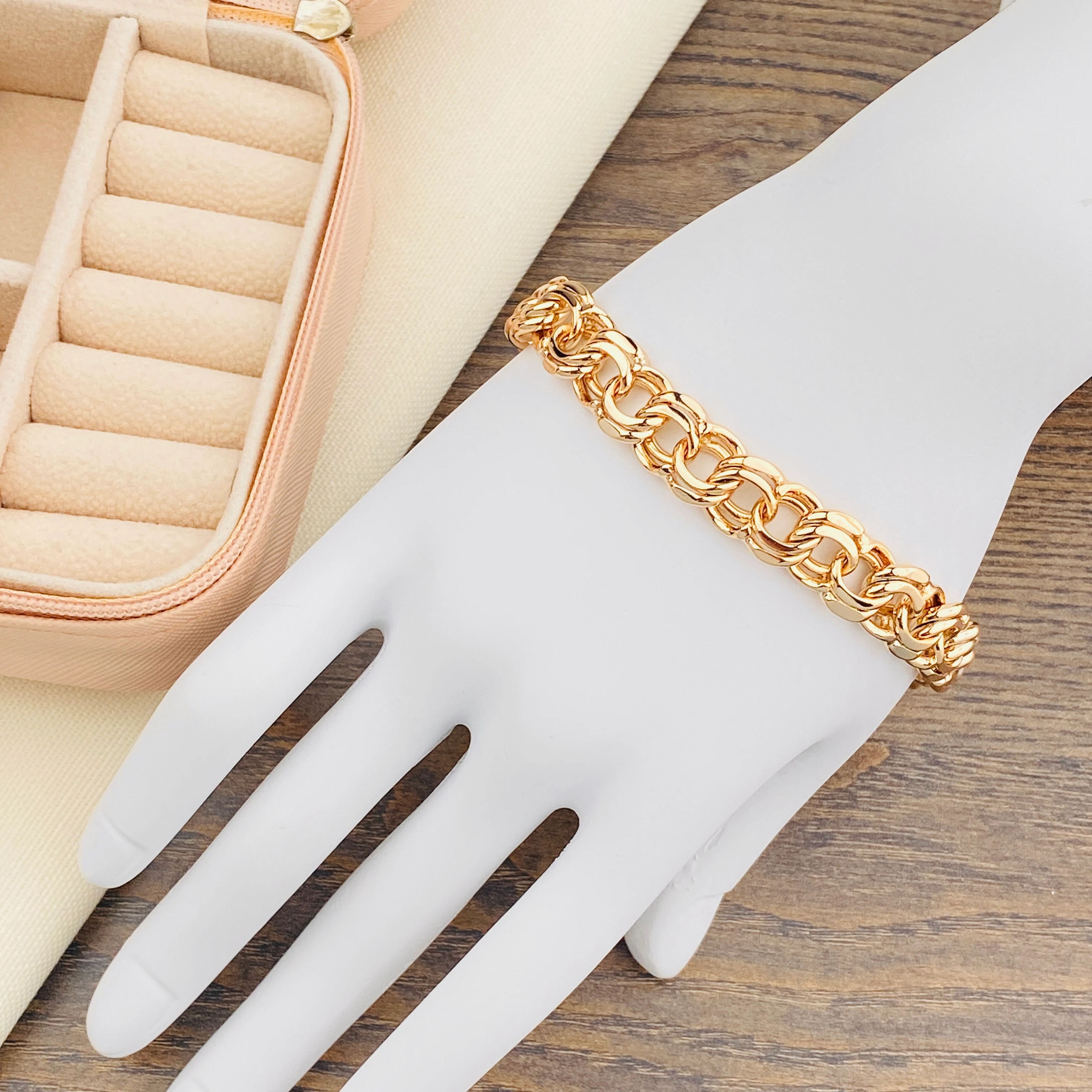 Kadın Bileklik Kalın Yuvarlak Halka Vintage Künye Kararmaz Xuping