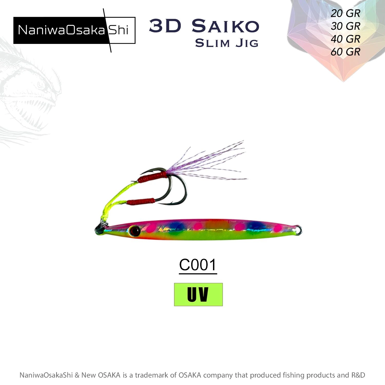 NaniwaOsakaShi 3D Saiko Slim Jig 40Gr