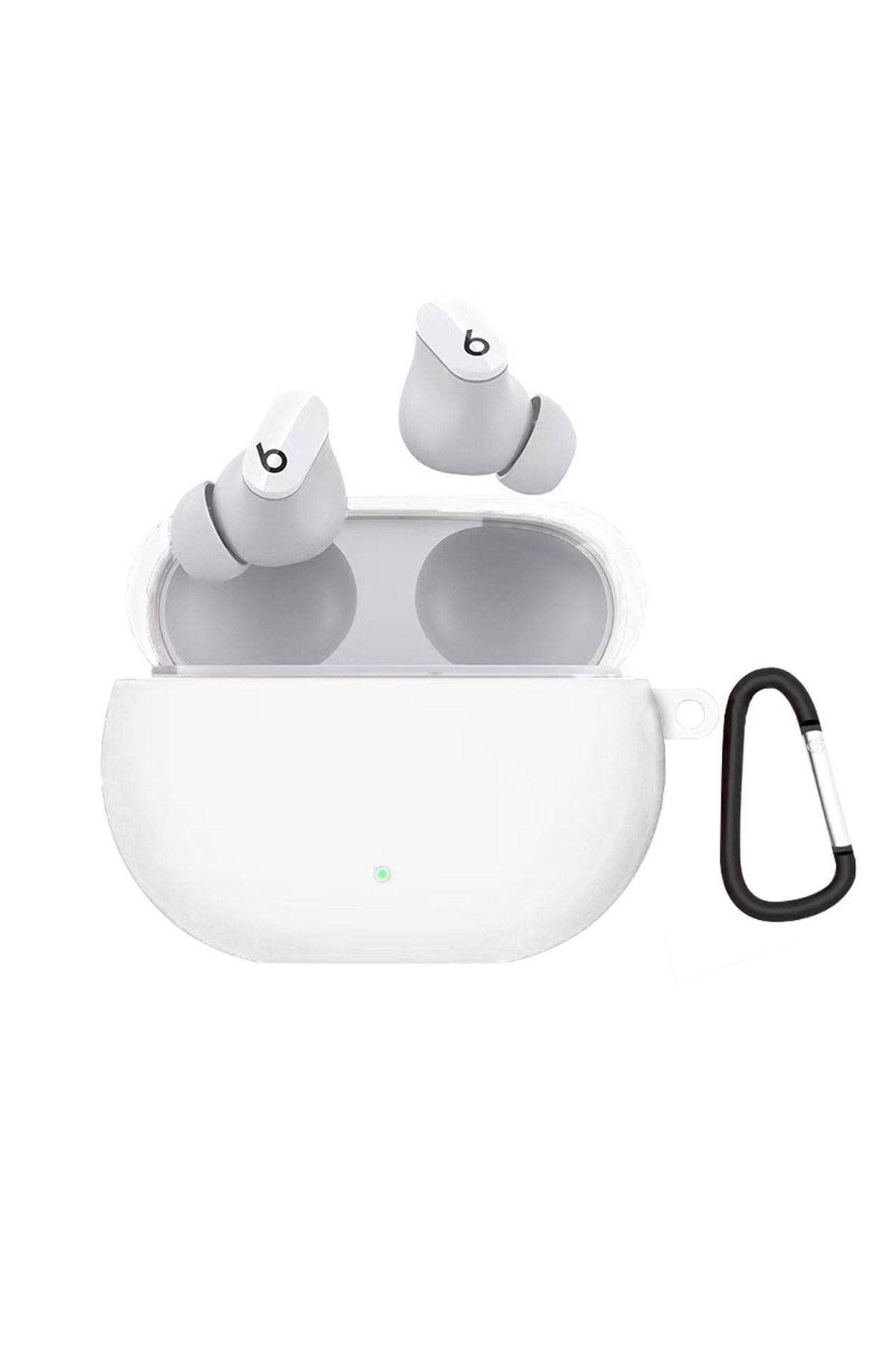 Beats Studio Buds Uyumlu Askılı Silikon Kılıf Beyaz