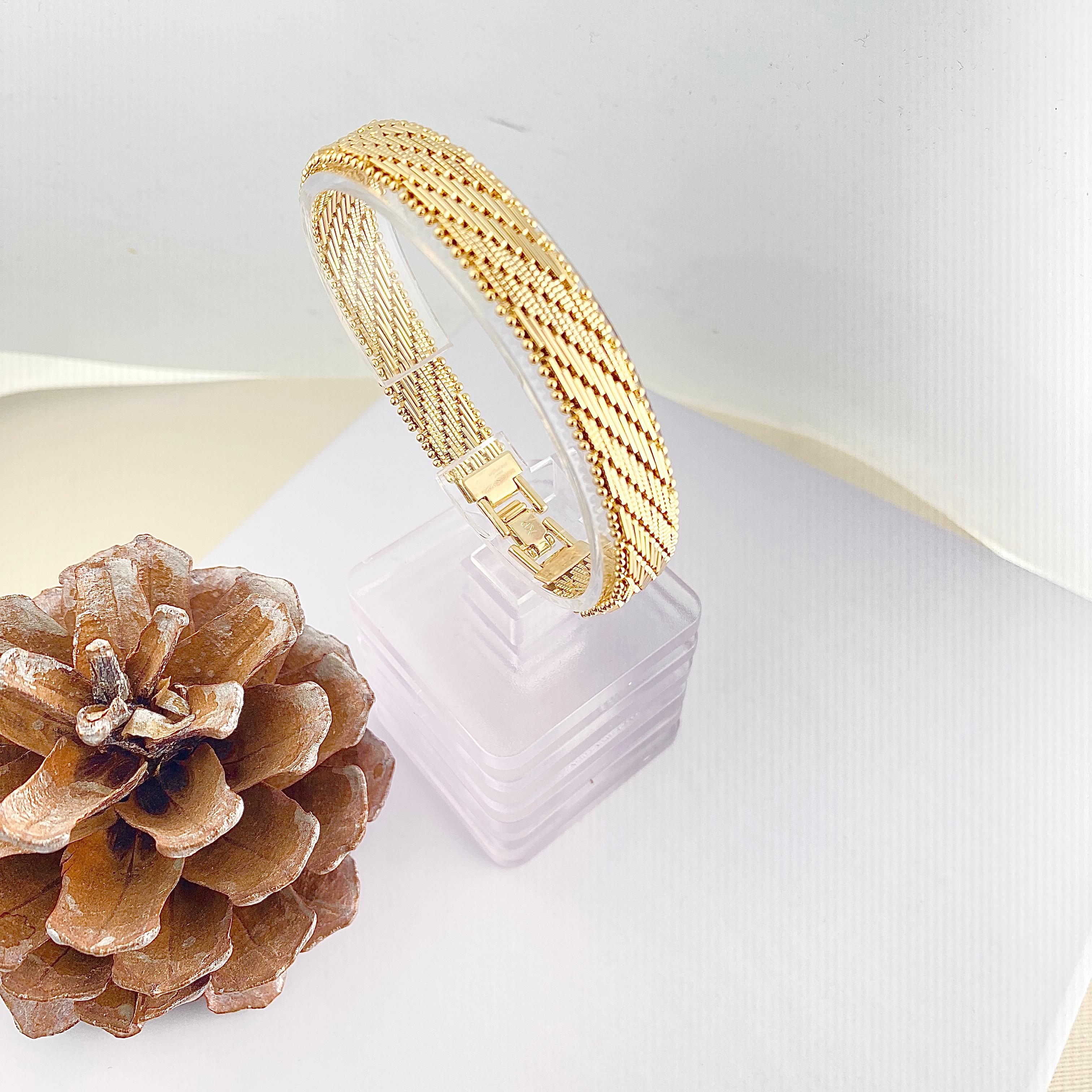 Hasır Bileklik Kalın Ezme Yassı Model Çelik Kararmaz Xuping Vip Seri Yüksek Kalite