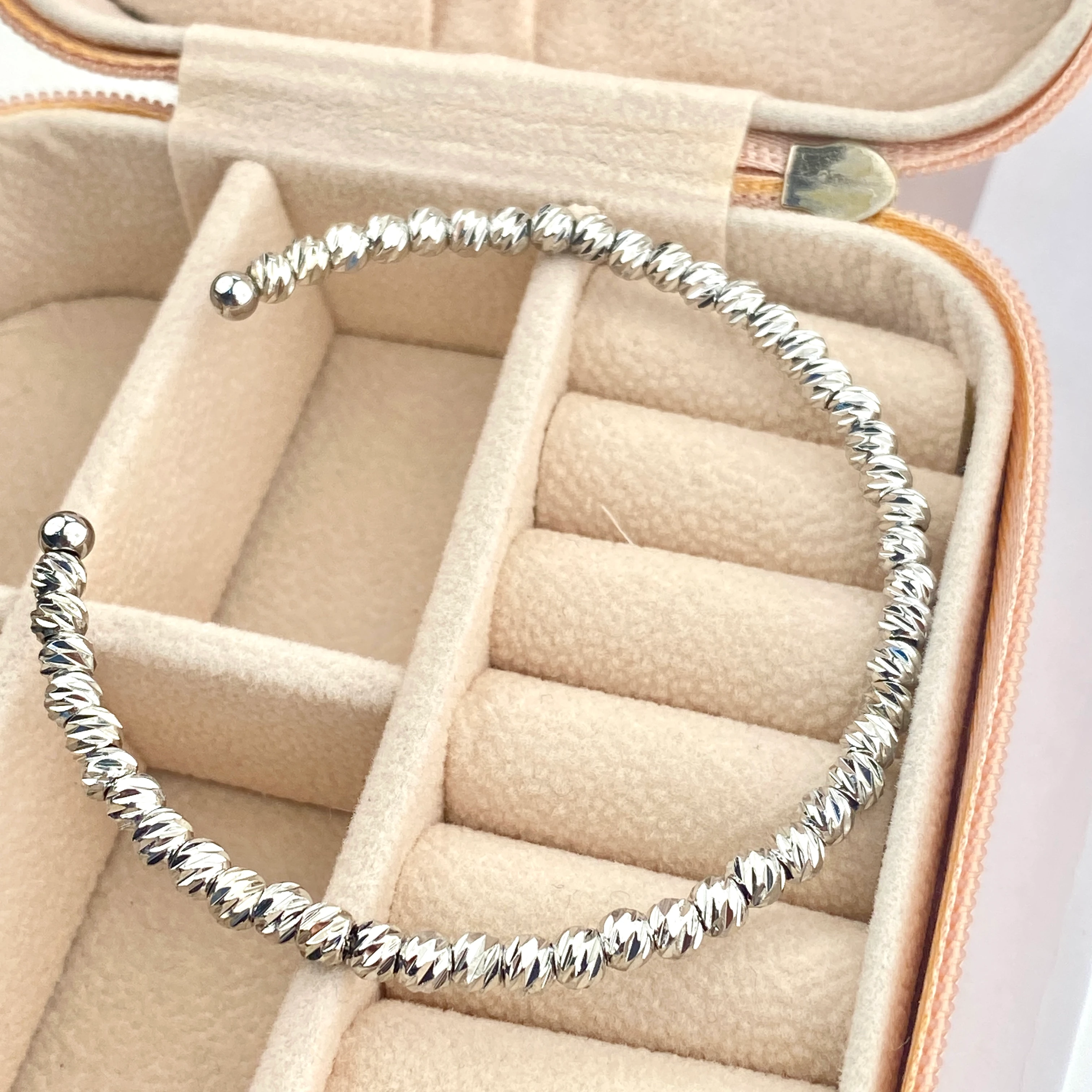 Dorika Bileklik Toplu Bilezik Kelepçe Esnek Model Ayarlanabilir Gümüş 19cm